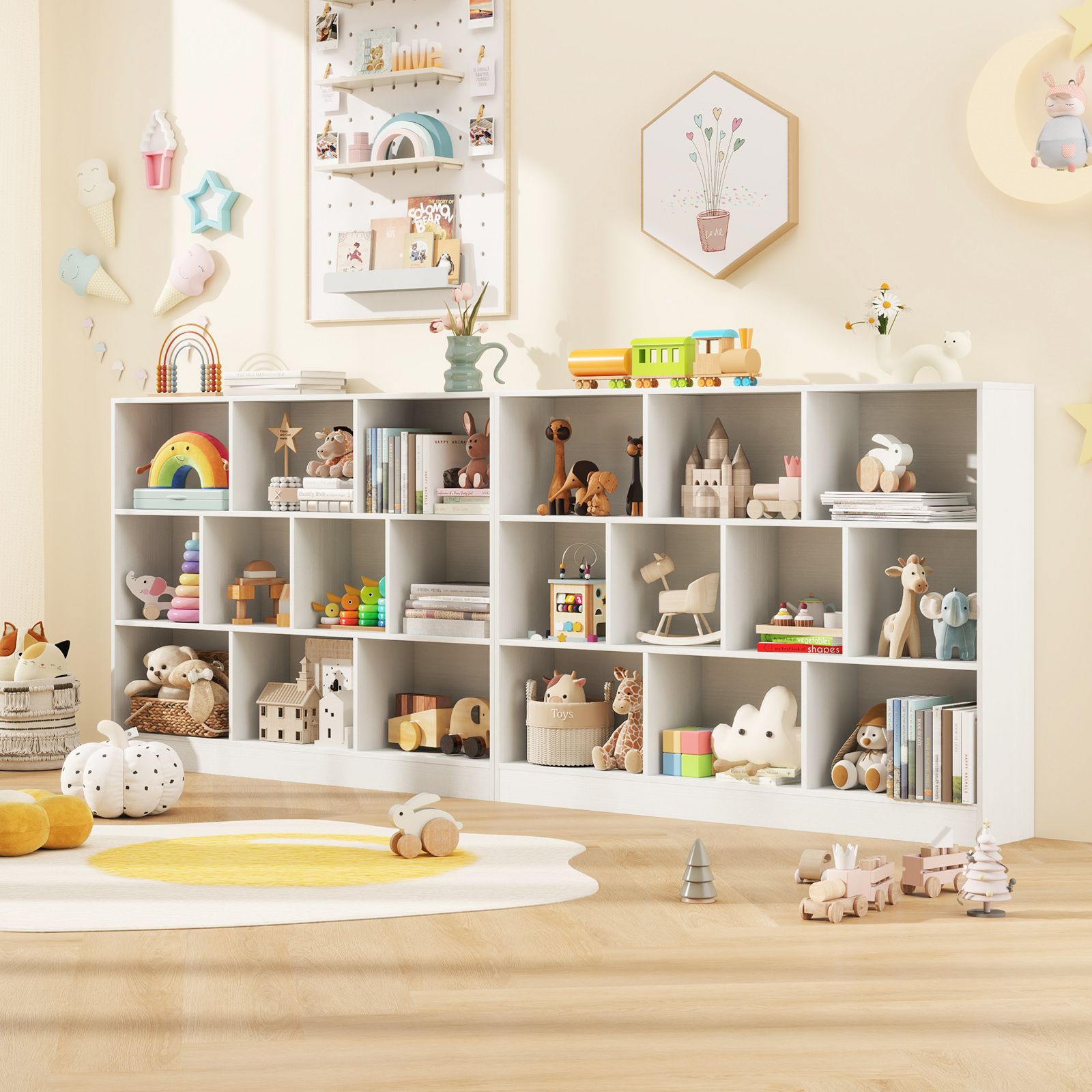 Meuble de rangement en bois 104 cm pour jouets