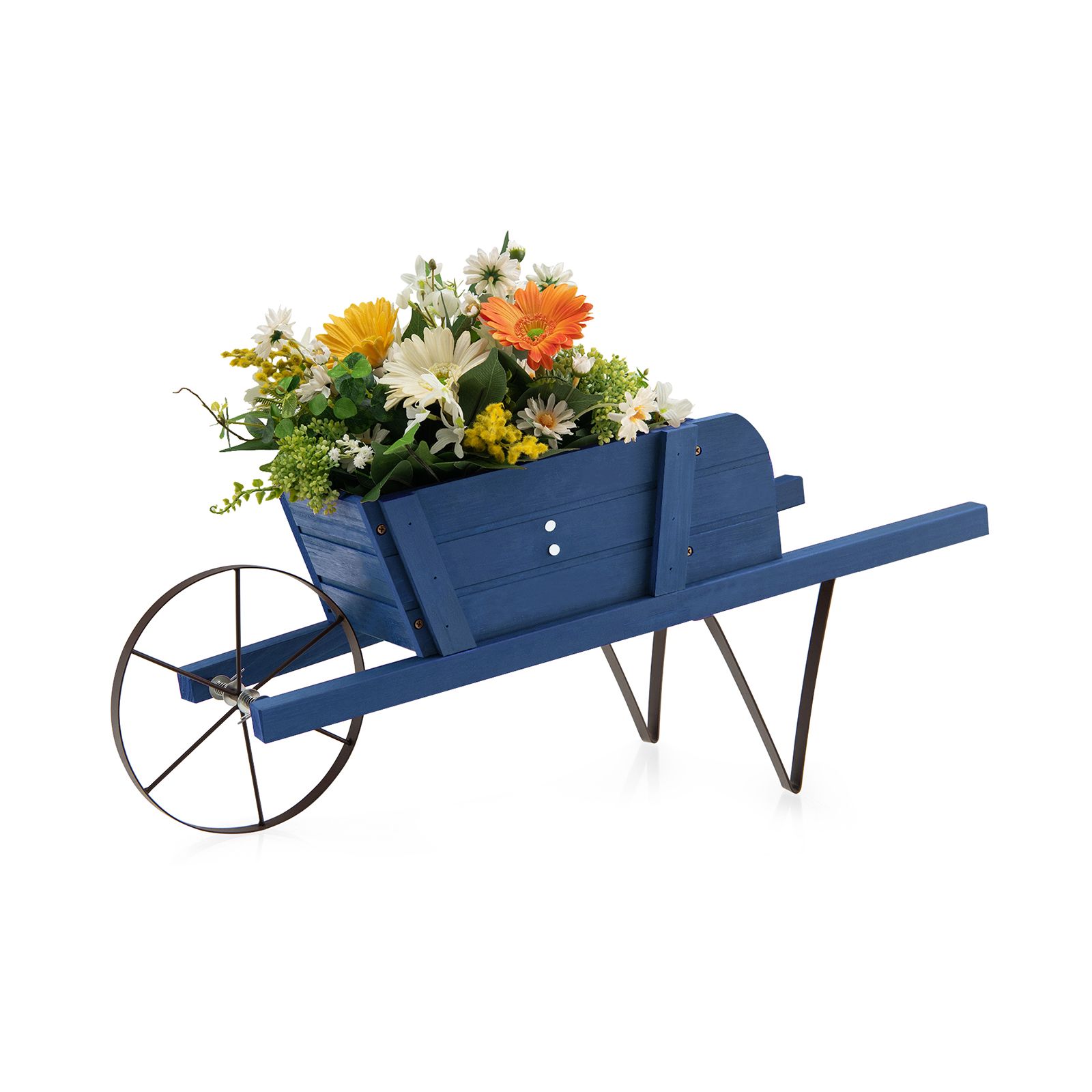 Jardinière en forme de chariot bois, 9 accessoires magnétiques pour le jardin