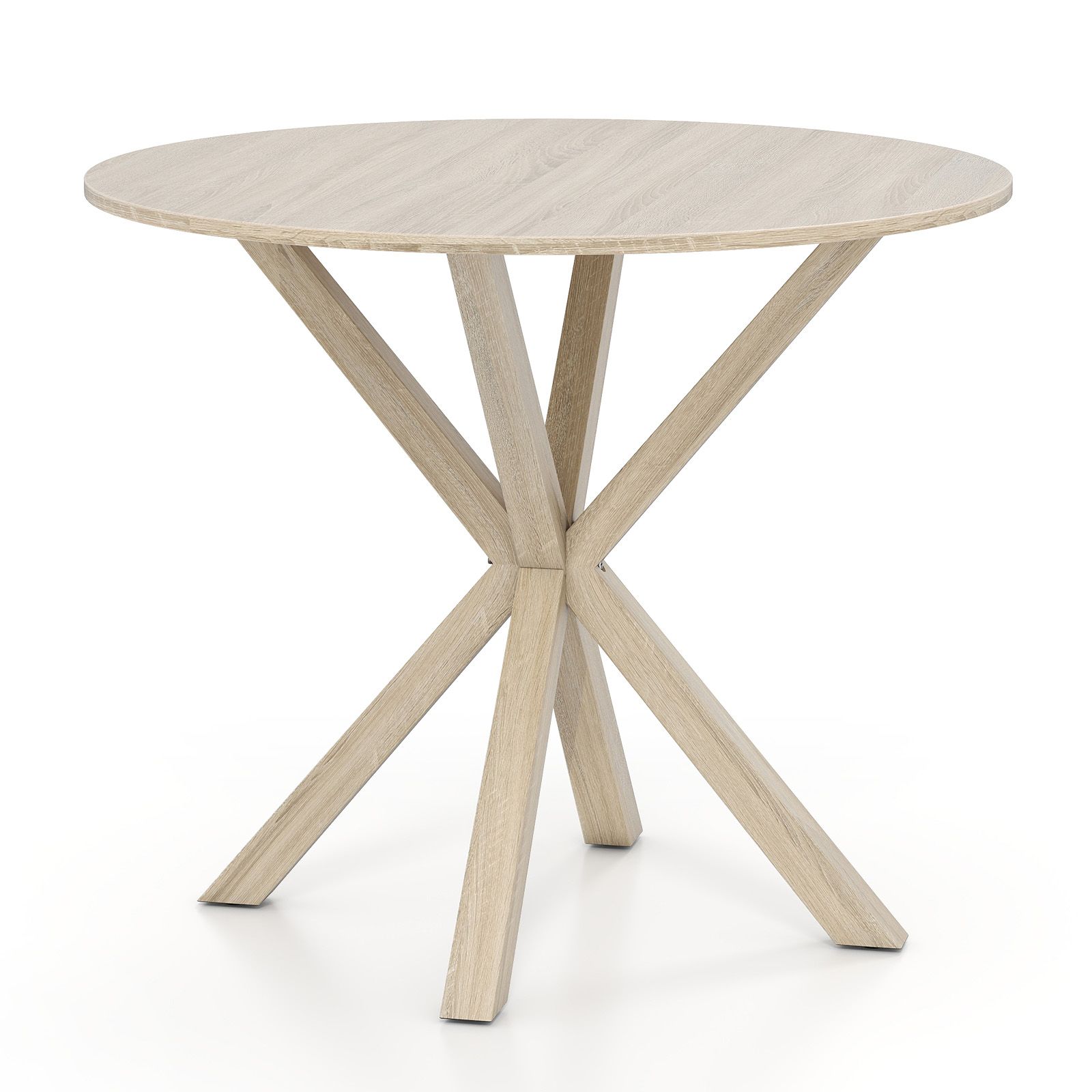 36" Wood Dining Table, Intersecting Pedestal Base for 2-4 People - Brown