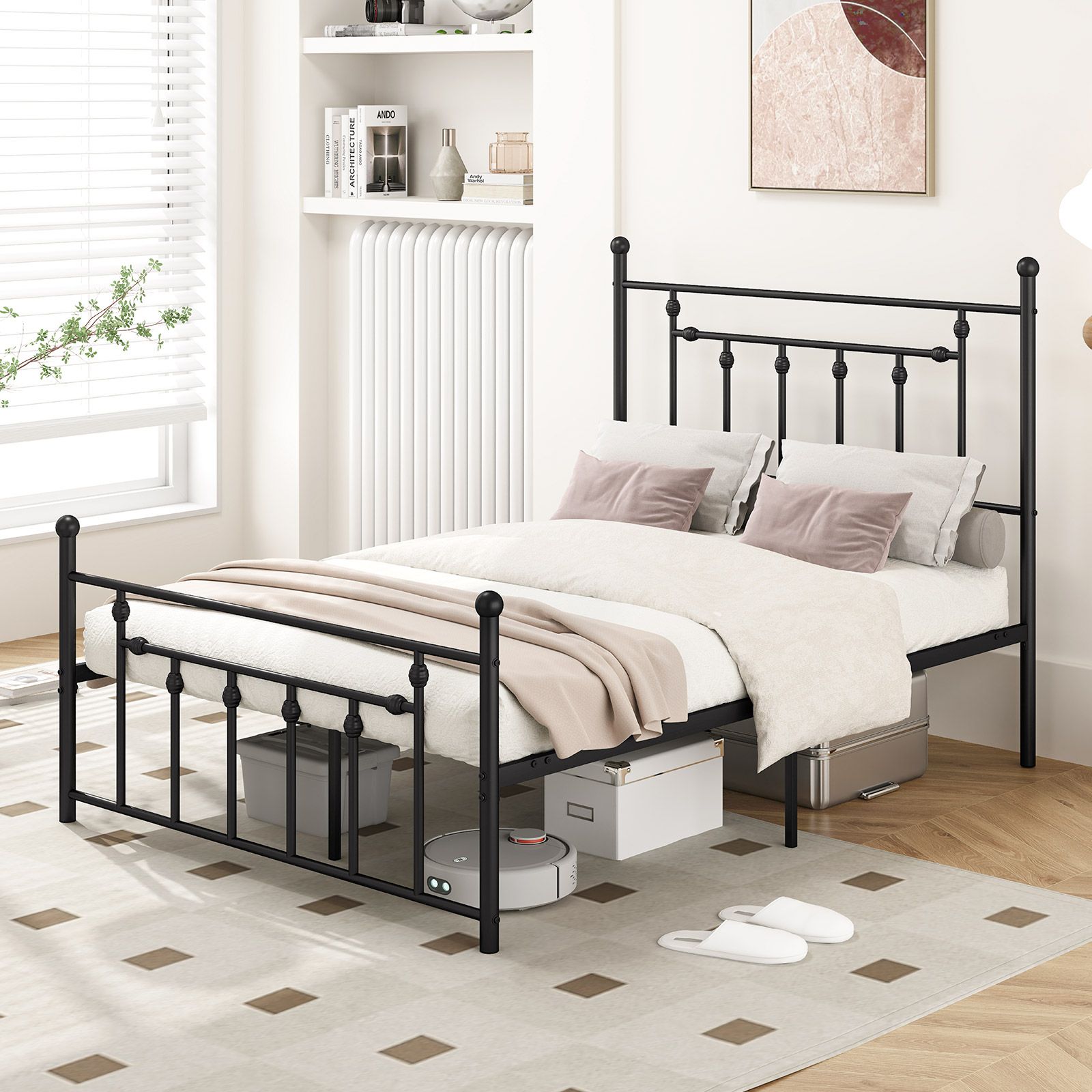 Heavy-duty Metal Bed Frame, Headboard - Full Size