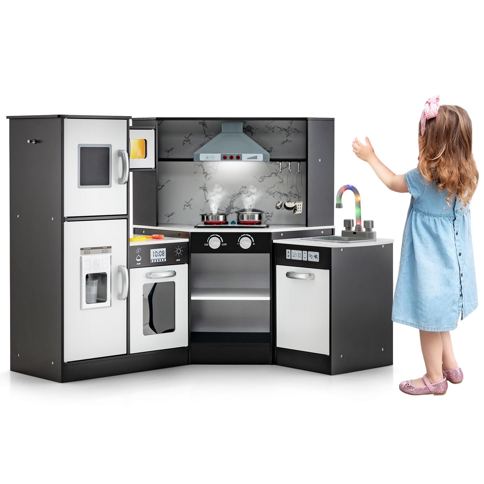 Kitchenette d'angle pour enfants, évier séparé