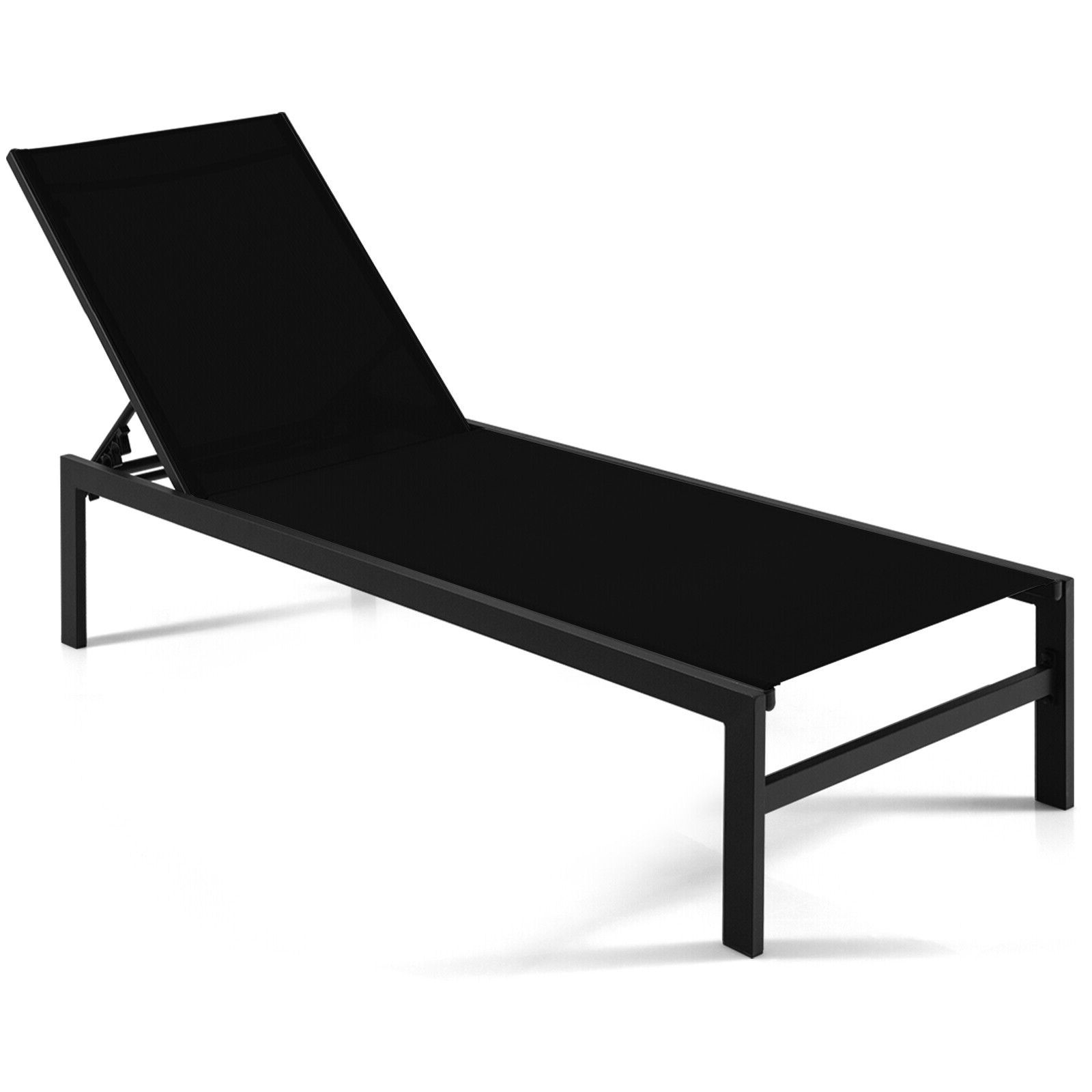 6-Position Chaise Lounge Chairs, Rustproof Aluminium Frame