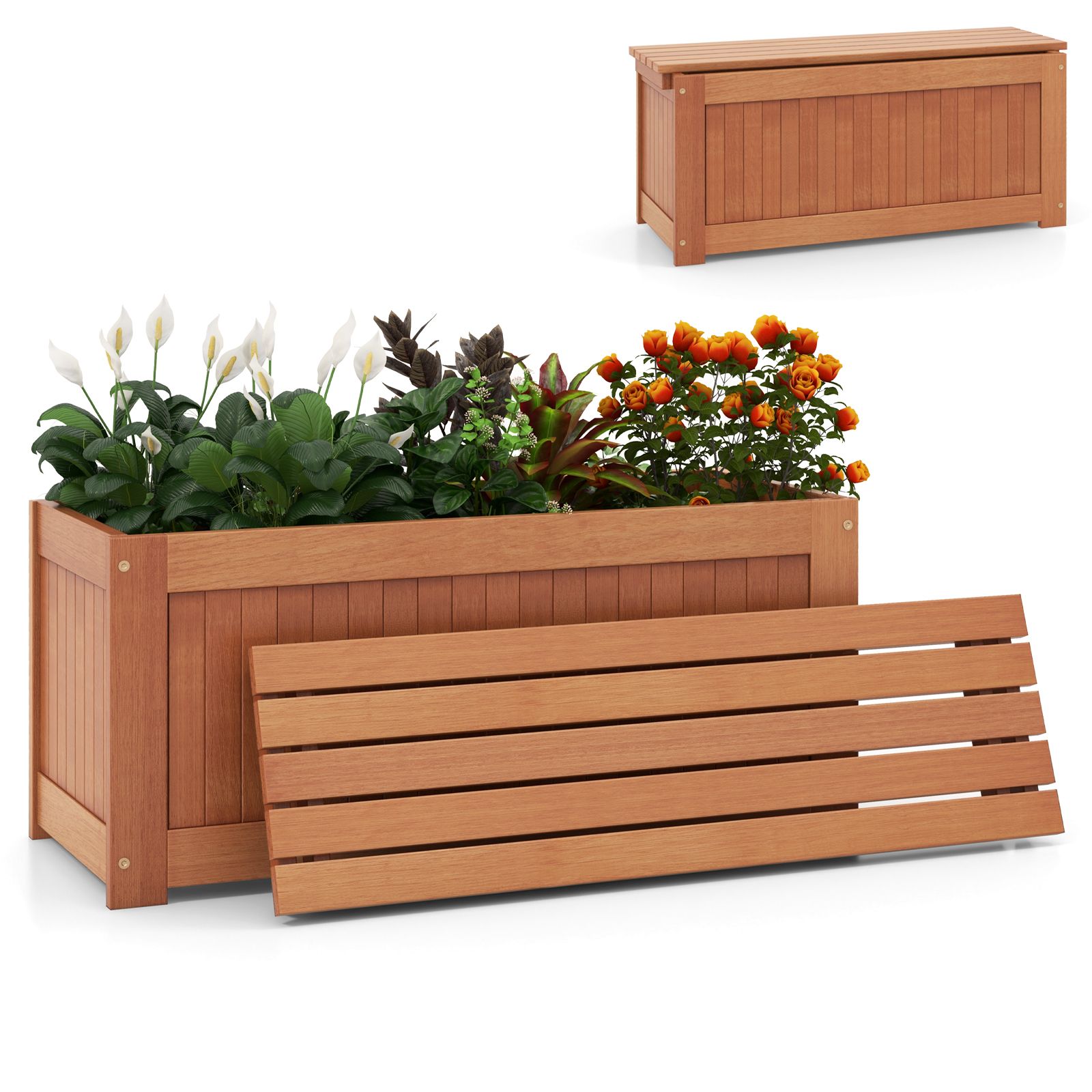 Outdoor Plant Container, Seat for Garden Yard Balcony Deck