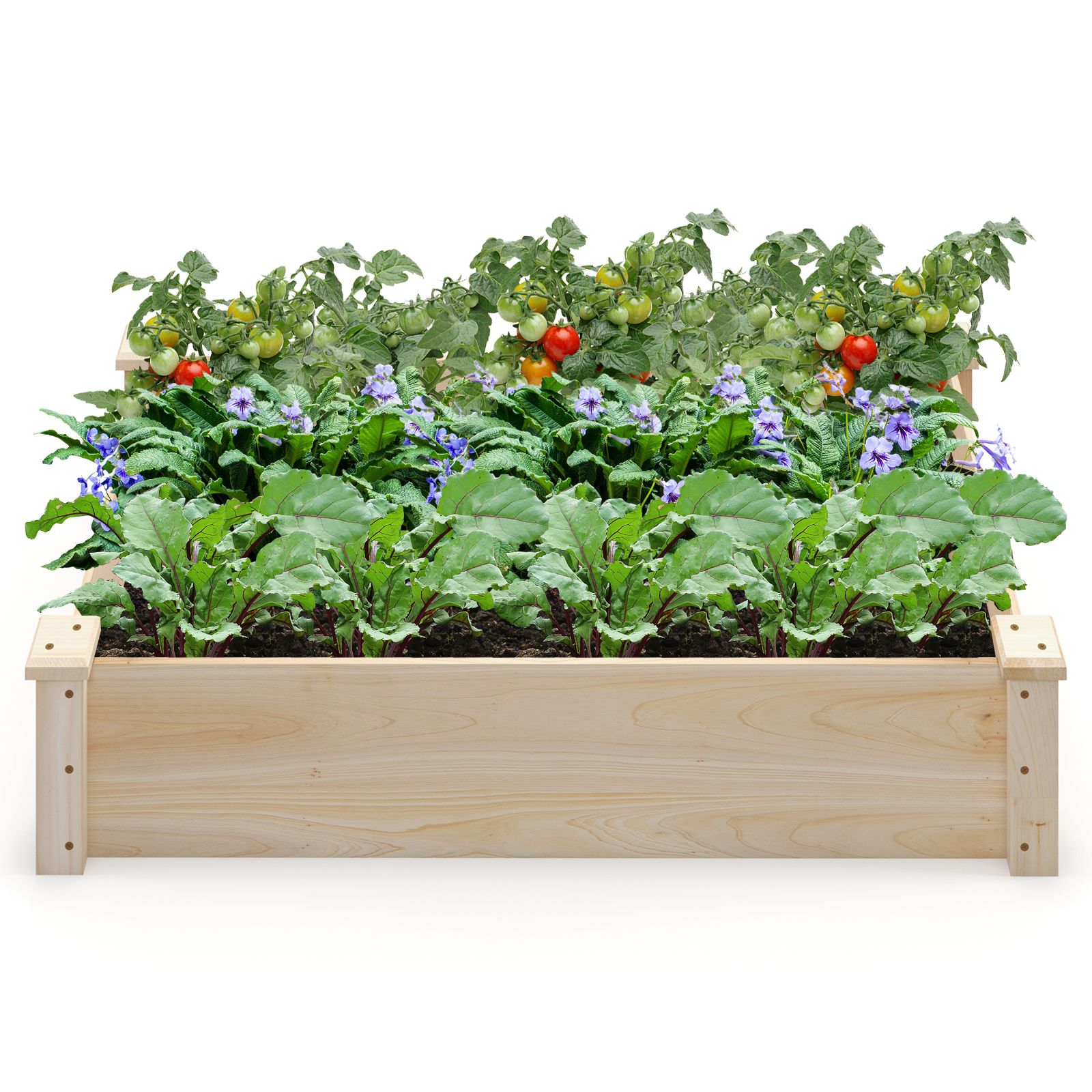 Raised Garden Bed Fir Wood Wooden Square Wood Planter Box, For Garden