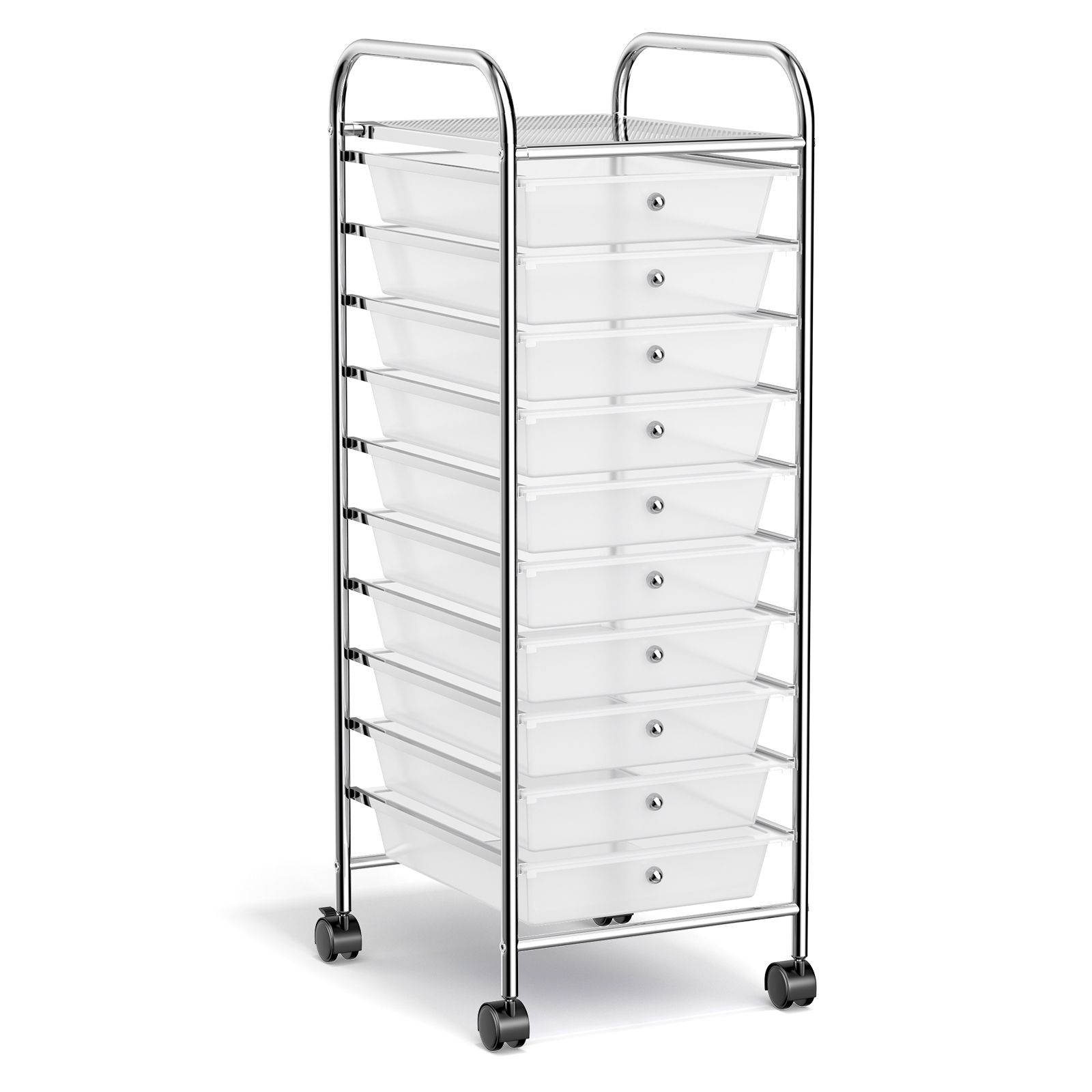 10 Drawer Rolling Storage Cart Organizer, 4 Universal Casters