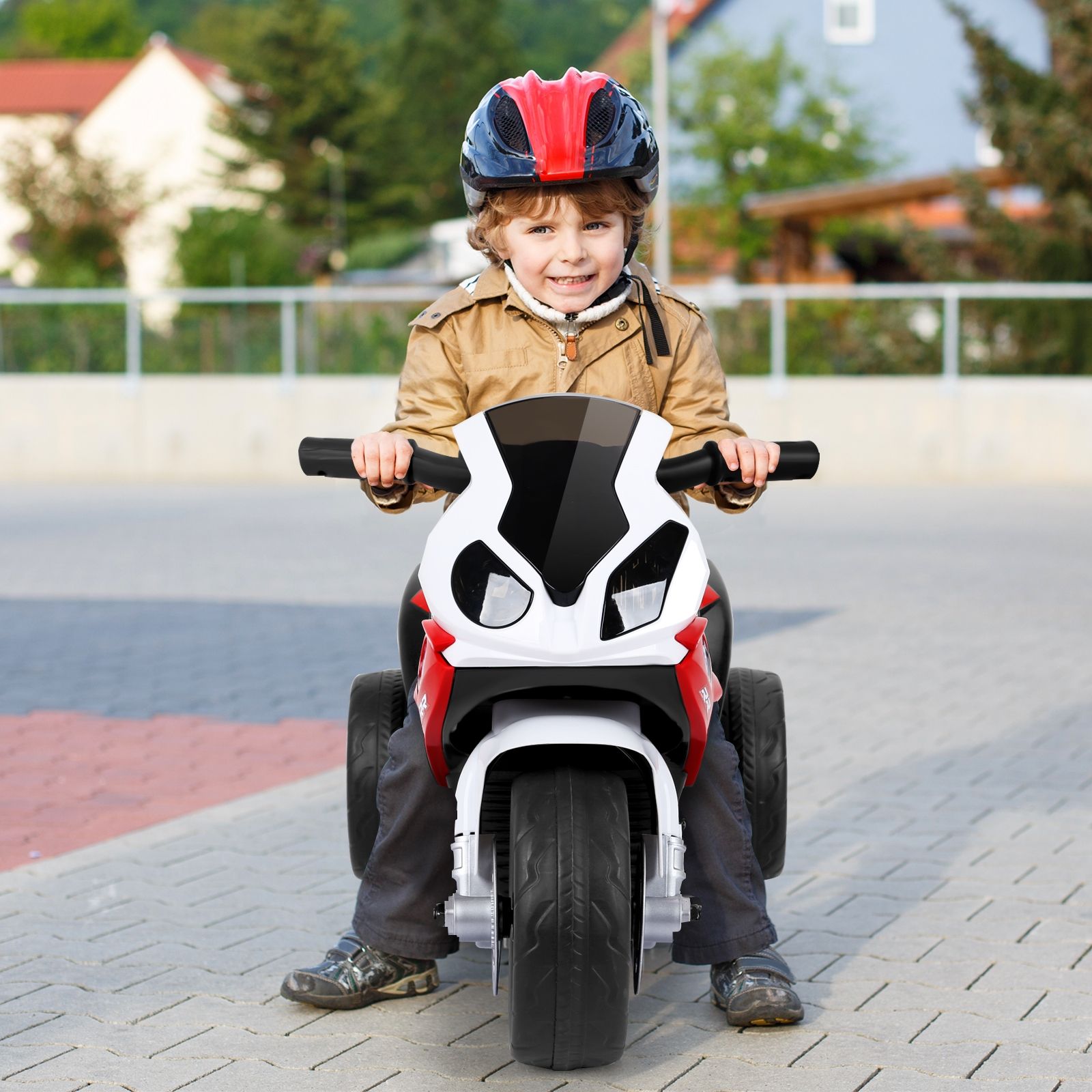 6V Kids 3 Wheels Riding BMW Licensed Electric Motorcycle - Red