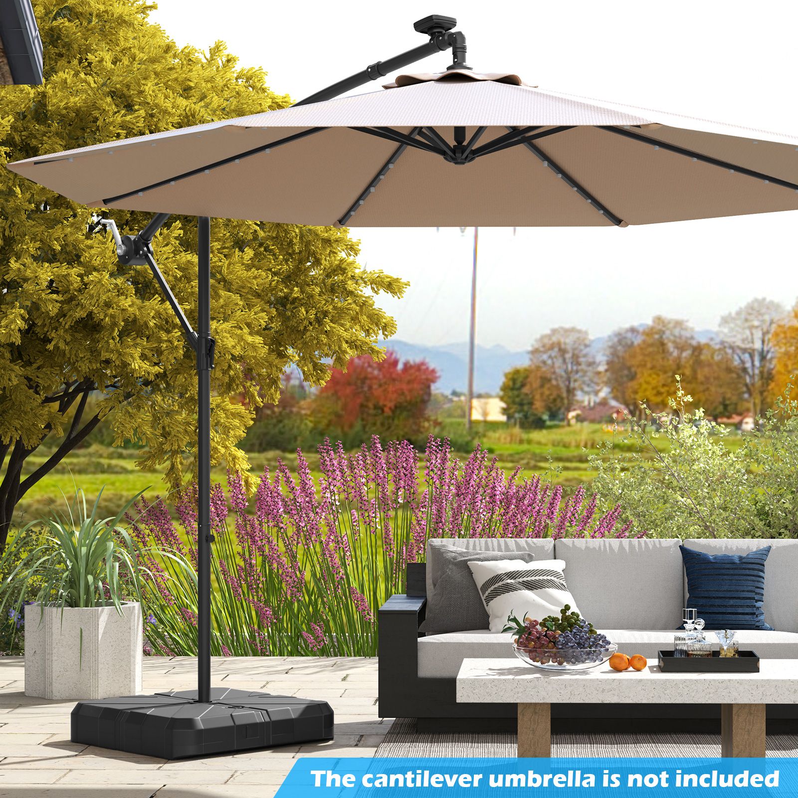 Weighted Offset Umbrella Base, Cross Bracket and Cut-out Handles
