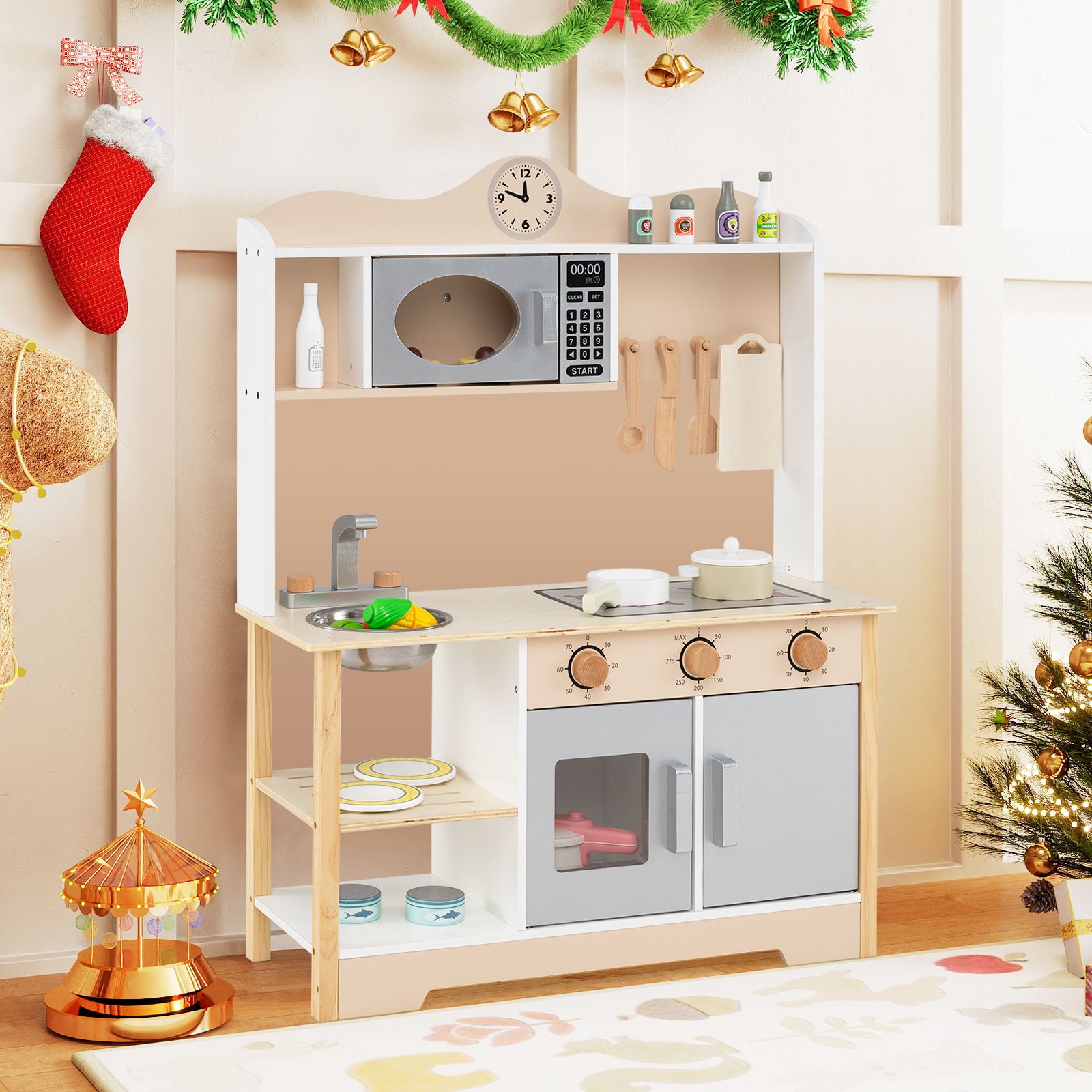 Kit de cuisine en bois pour enfants - Blanc