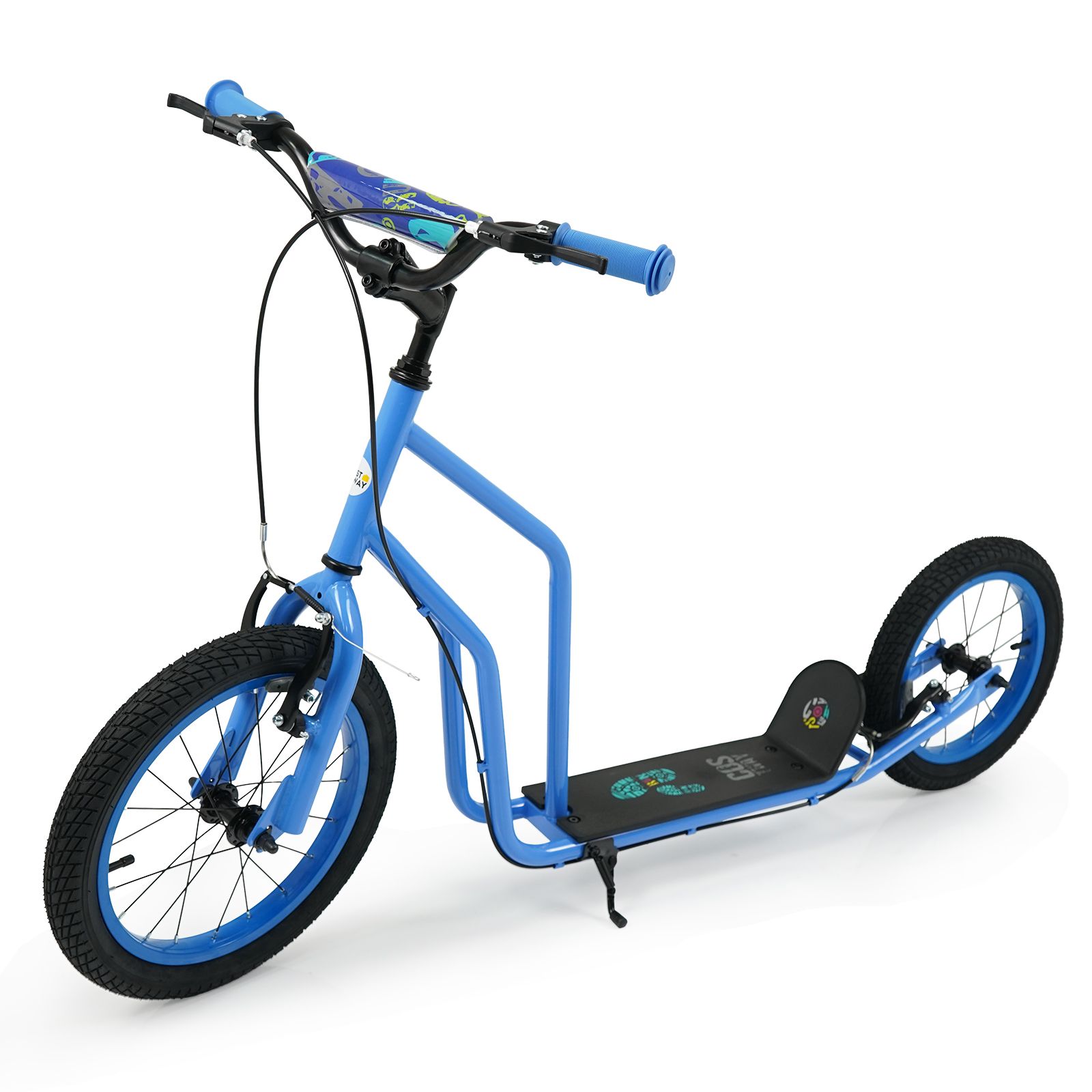 Trottinette pour enfants, guidon réglable et roues gonflables les 8 ans plus