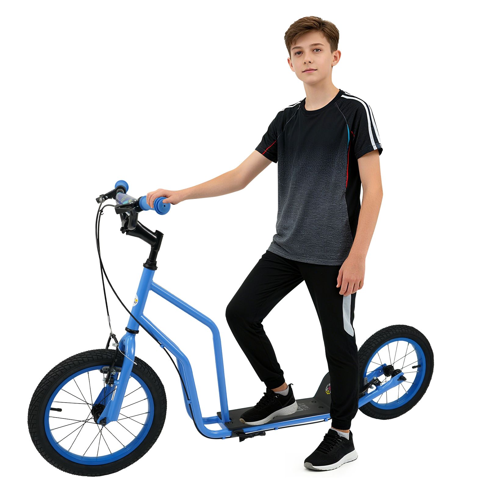 Youth Scooter, Adjustable Handlebar and Inflatable Wheels for Age 8+ Years Old