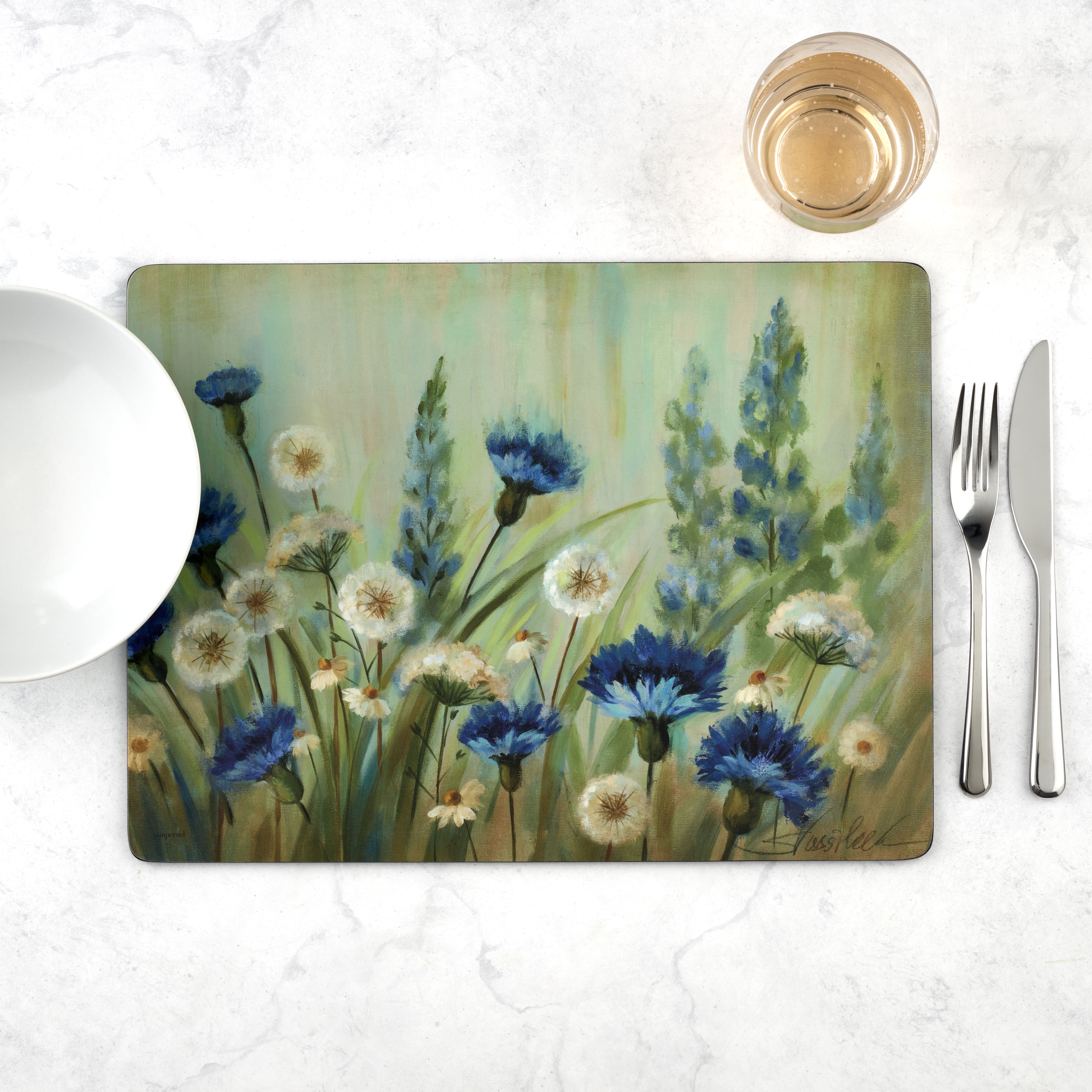 Ensemble de 4 napperons « Fleur des Champs » par Pimpernel