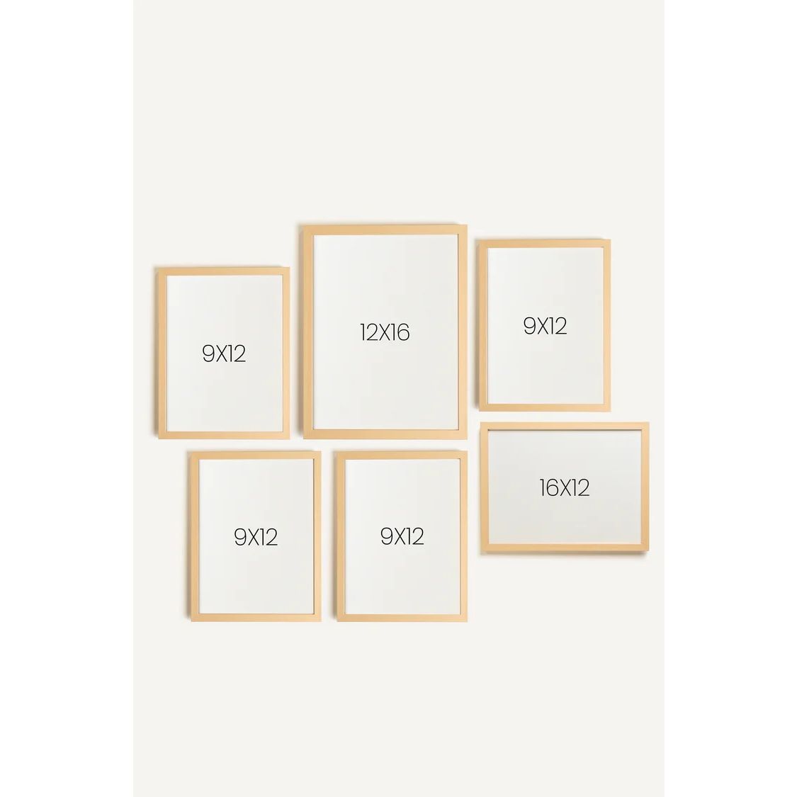 Oleka Petit Bonheur fruité Framed Canvas Wall Art, Set of 5 - Light Natural Wood Frame