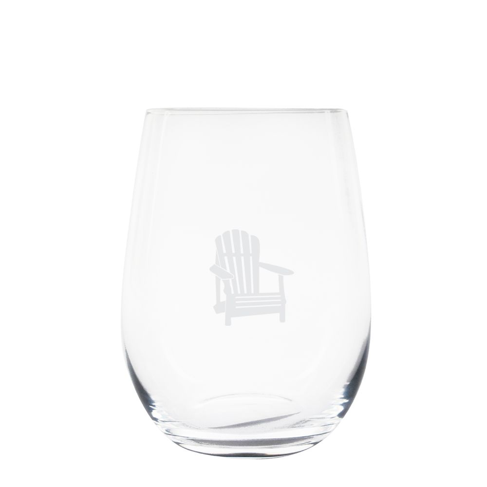 Ensemble de 6 verres à vin sans pied « Muskoka Chair Print »