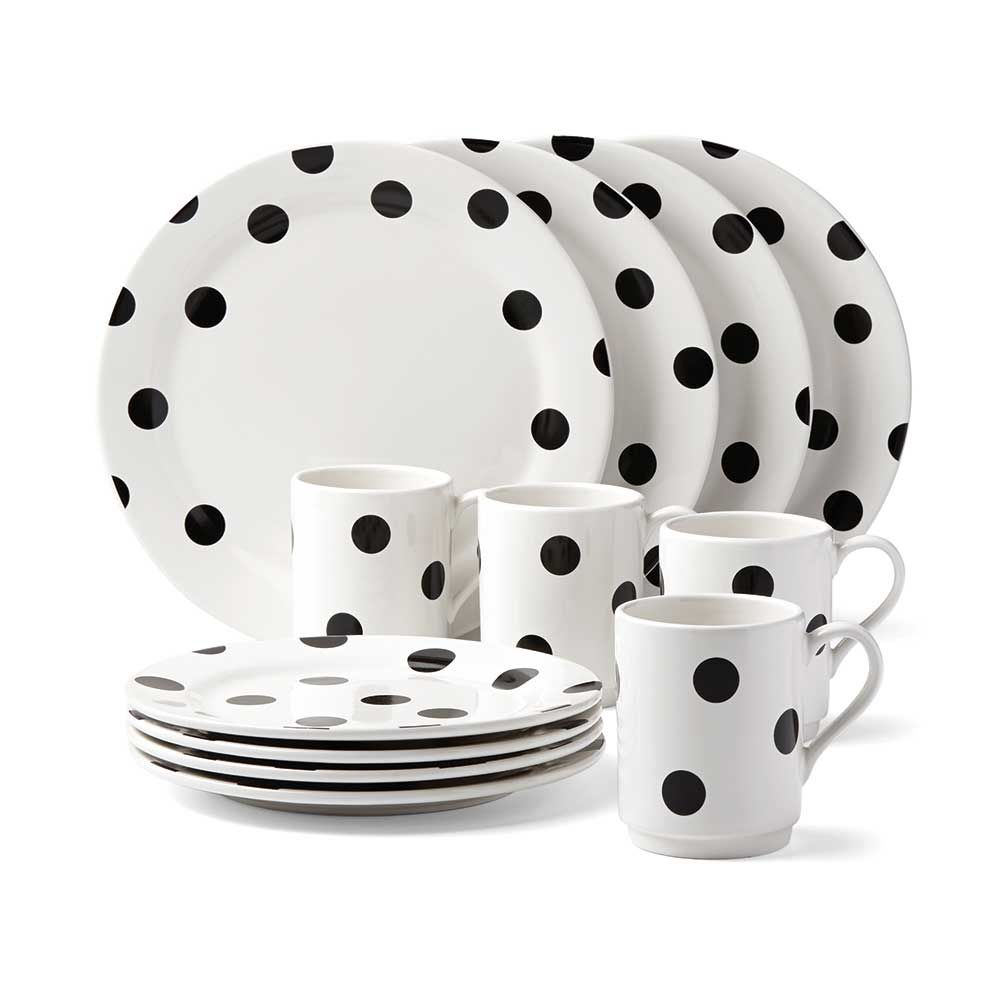 Deco Dot 12-Piece Dinnerware Collection by Kate Spade | Linen Chest Canada