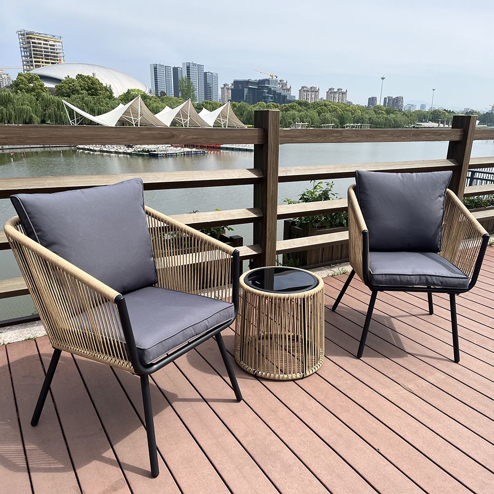 Bria Steel Wicker Bistro Set, 3 Pieces