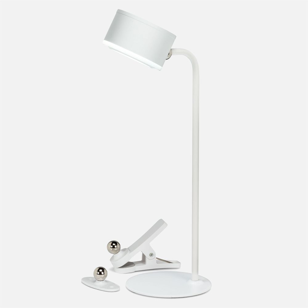 4-Piece Drum magnet LED Desk Lamp - White