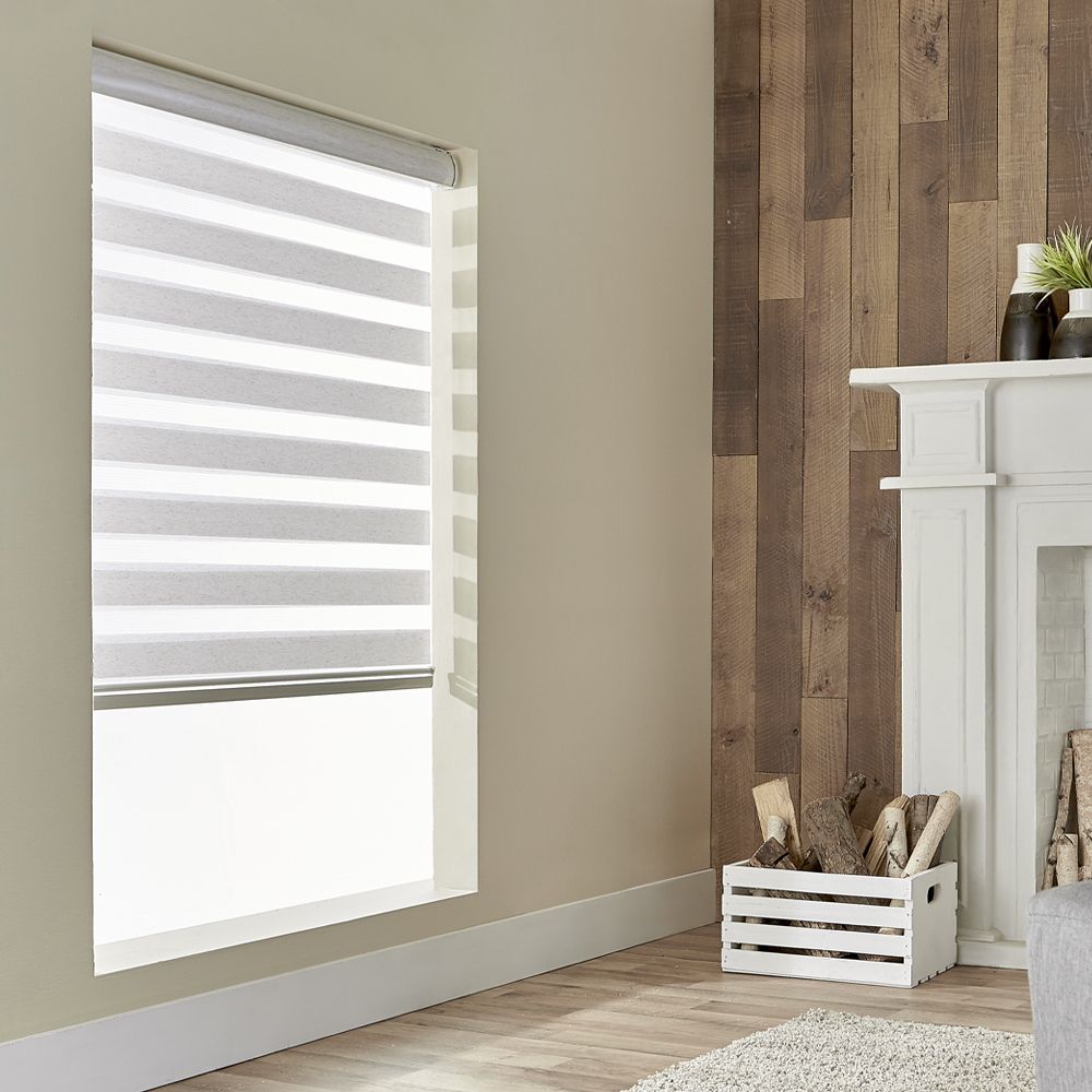 White Custom Zebra Roller Shades Day and Night Blind Curtain Sheer Window Blinds 