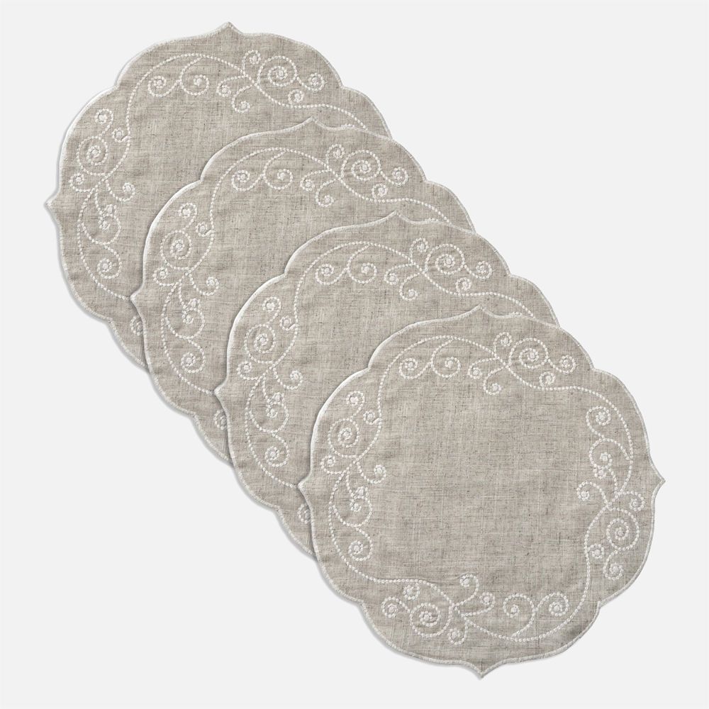 Lenox French Pearl Napperon rond - Ensemble de 4