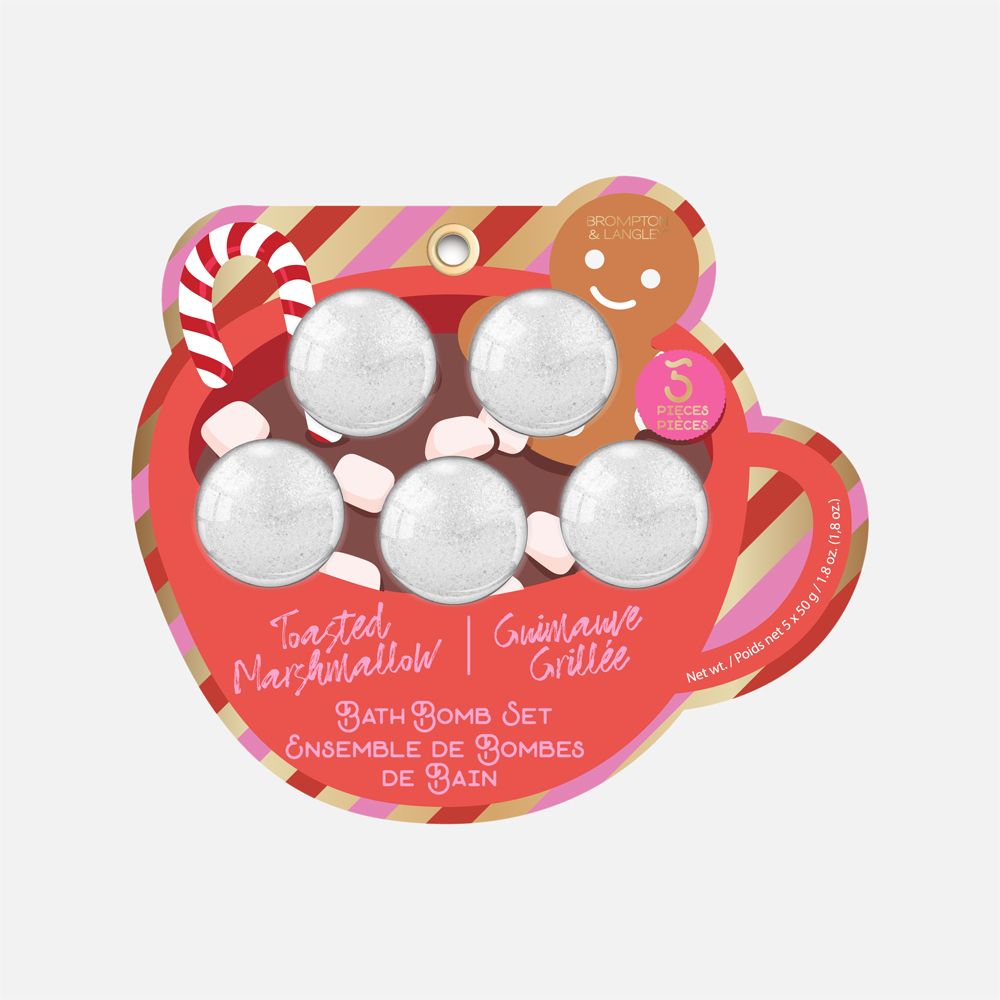 Bath Bombs, 5 Pieces - Toasted Marshmallow