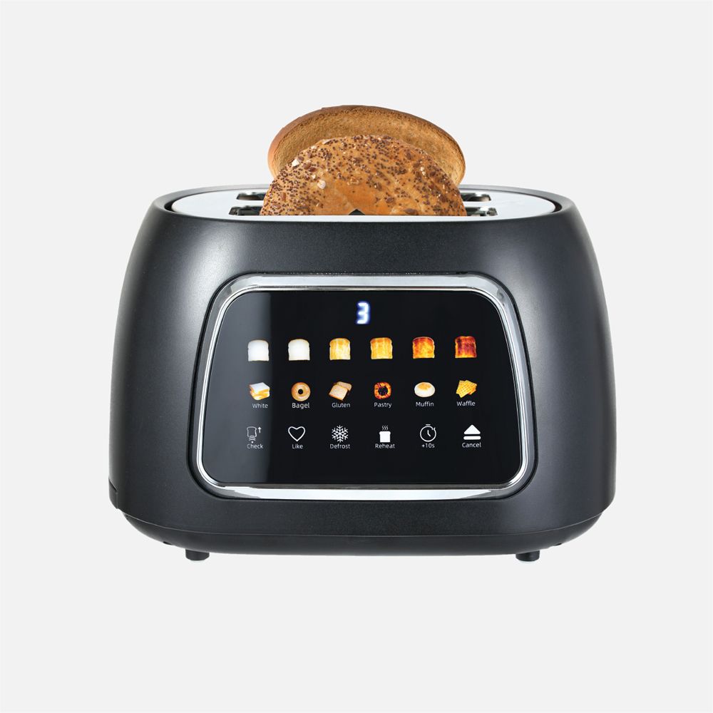 JS GOURMET VerAroma Grille-pain intelligent numérique à 2 tranches larges - noir 