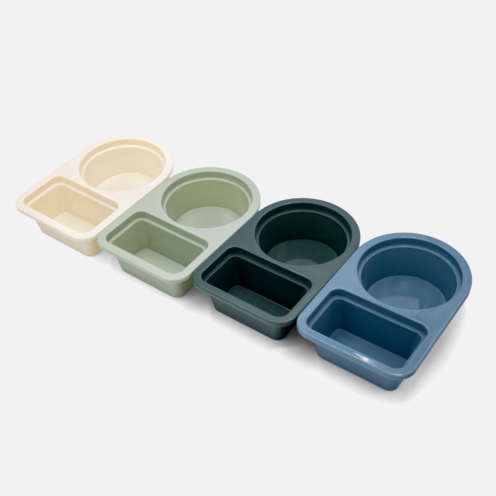 Meal Prep Double Compartment Container for Snacks, Set of 4 - assorted