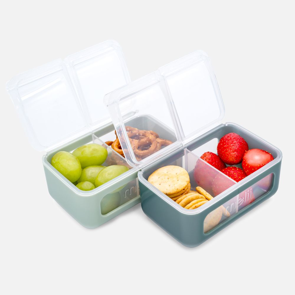 2 Compartment Snack Box, 2 Pieces - Cactus / Sage