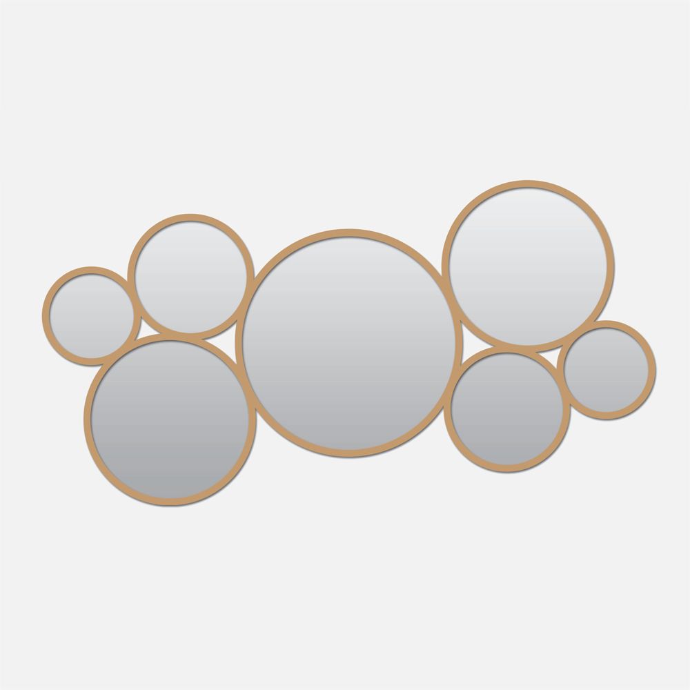 Multi Round Metal Mirror - Gold