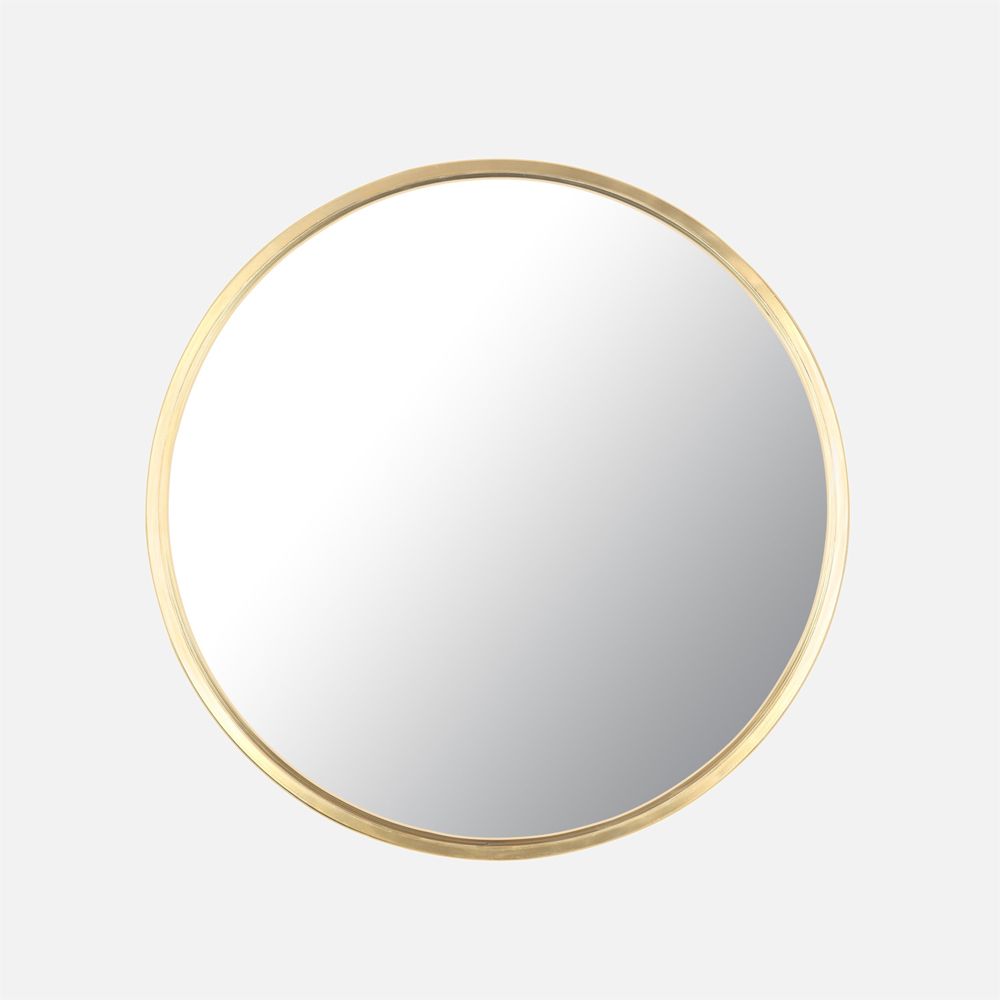 Round Mirror with Metal Frame - Gold