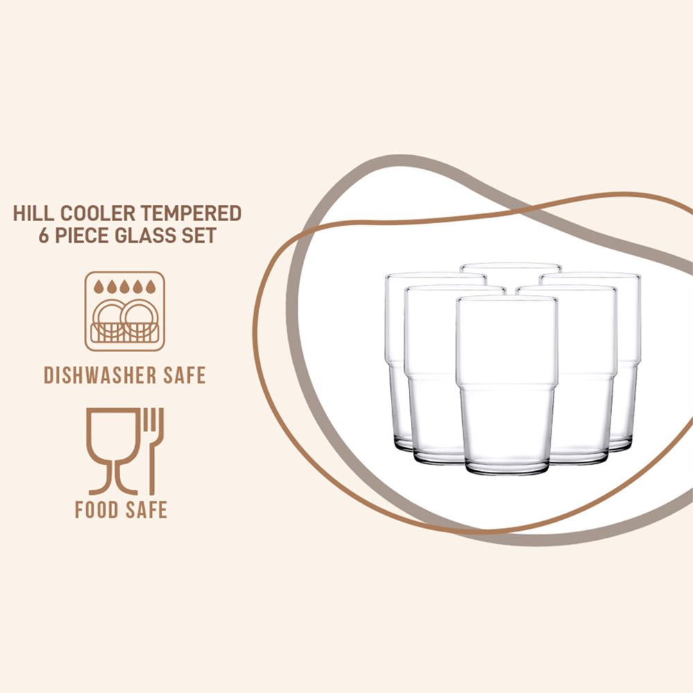 Pasabahce Hill Cooler Glasses, Set of 6