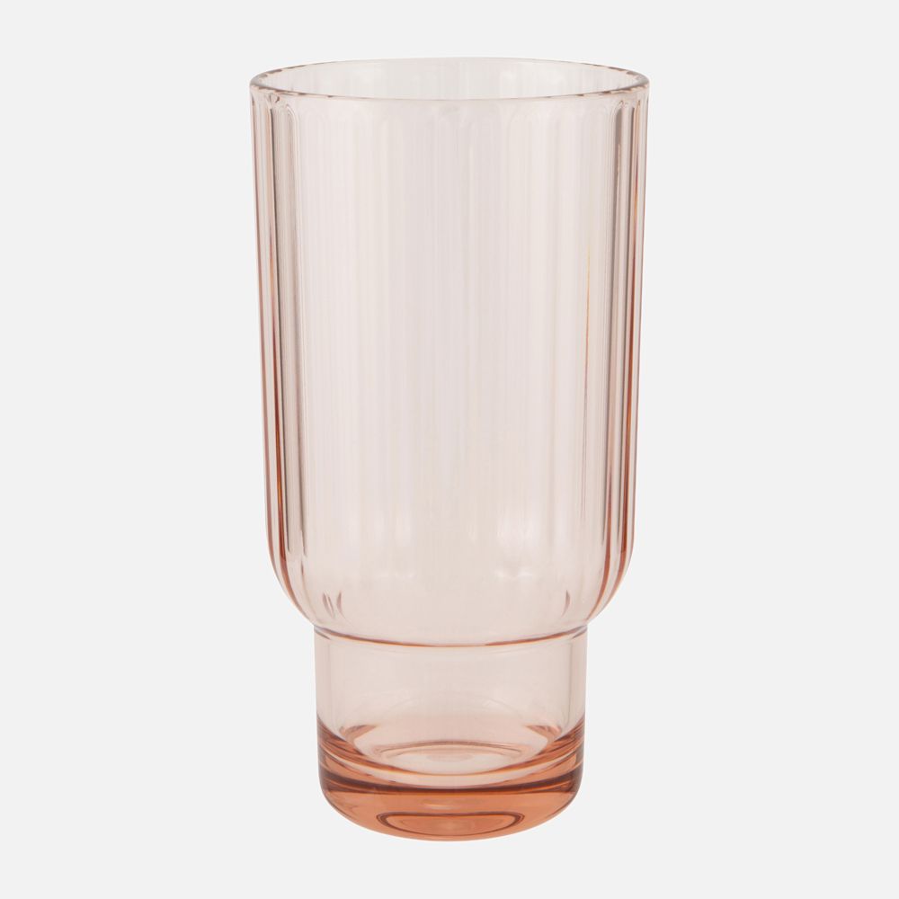 Danica Acrylic Highball Fluted Glass - Blush