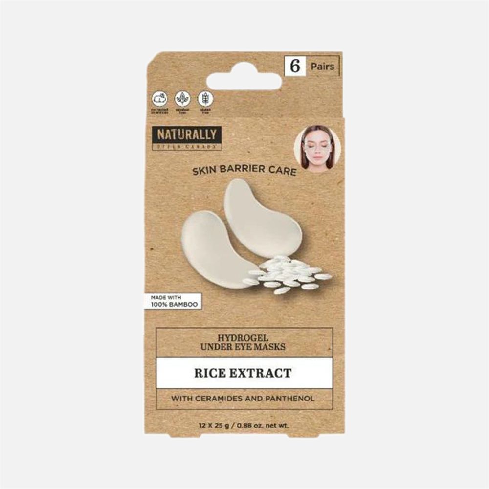 Masques hydrogel pour le contour des yeux, 6 paires - Eau de riz