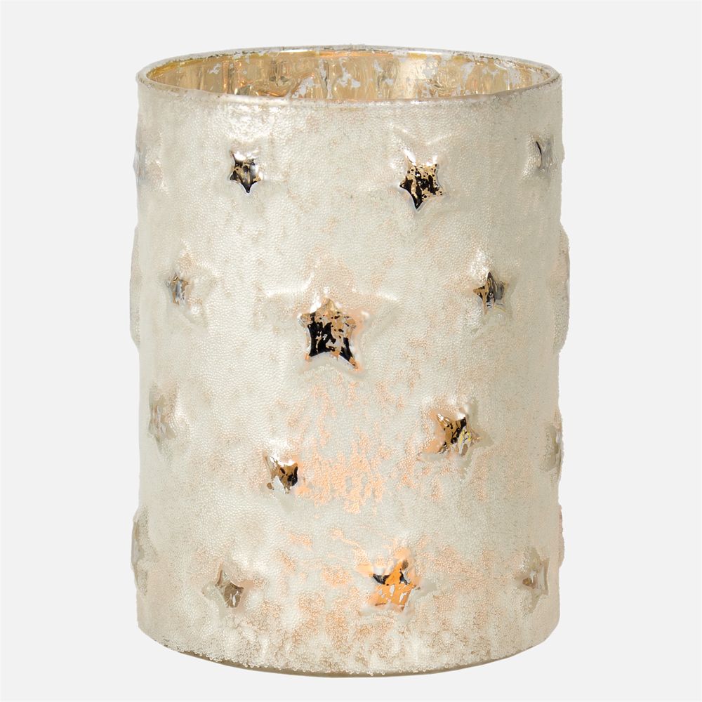 Porte-bougie étoiles ivoire