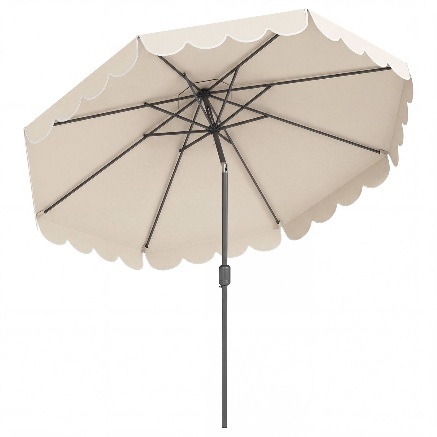 Parasol de terrasse 3 m, inclinaison par bouton-poussoir et manivelle