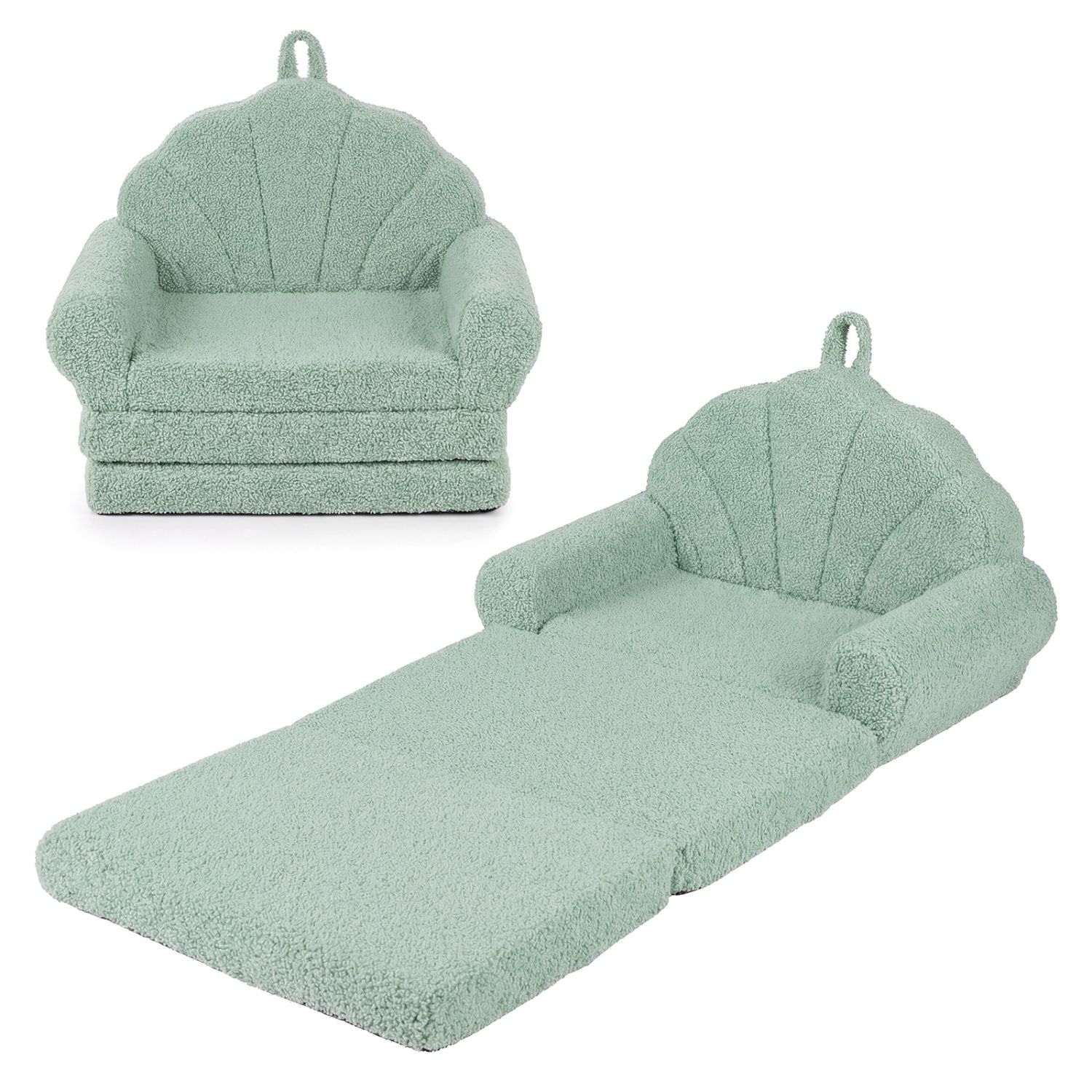 Canapé convertible pour enfants 2-en-1, canapé-fauteuil pliant pour tout-petits - Vert