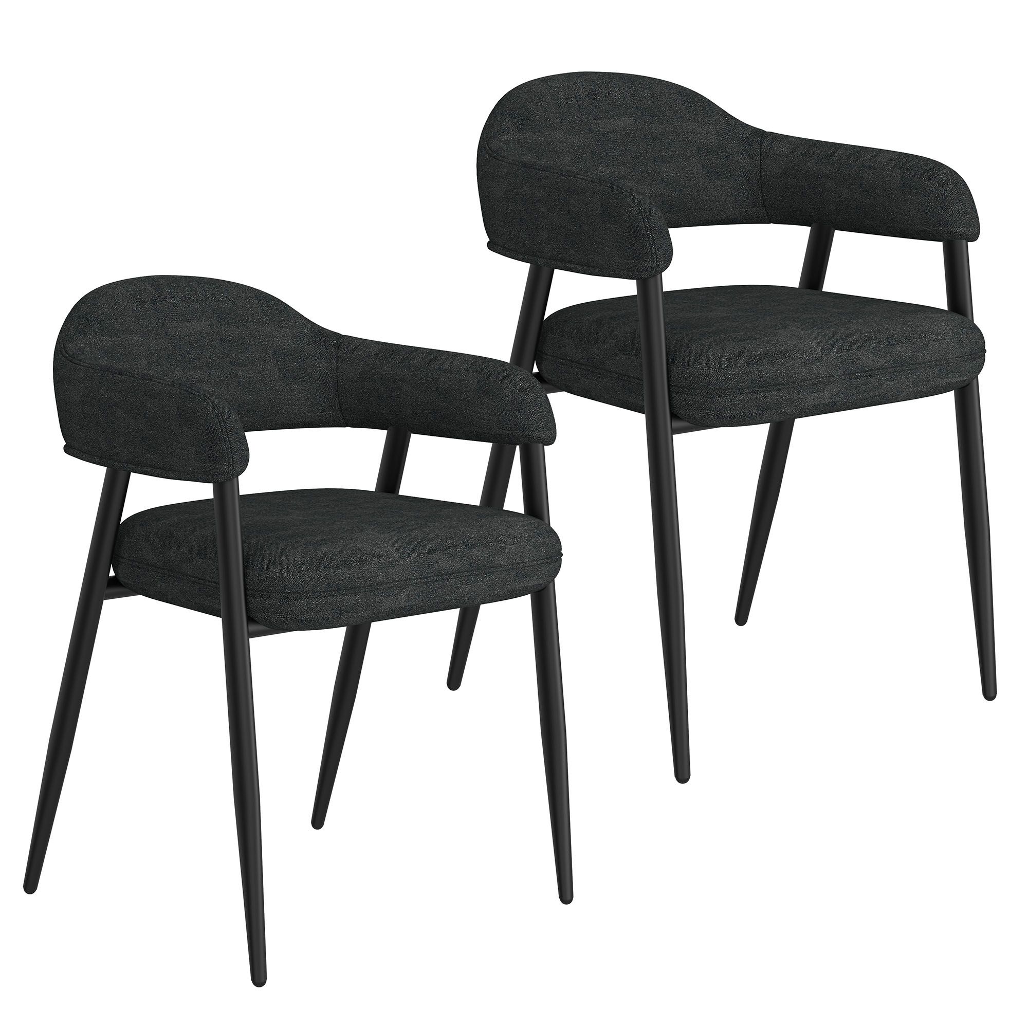 Archer Upholstered Side Chair - Charcoal