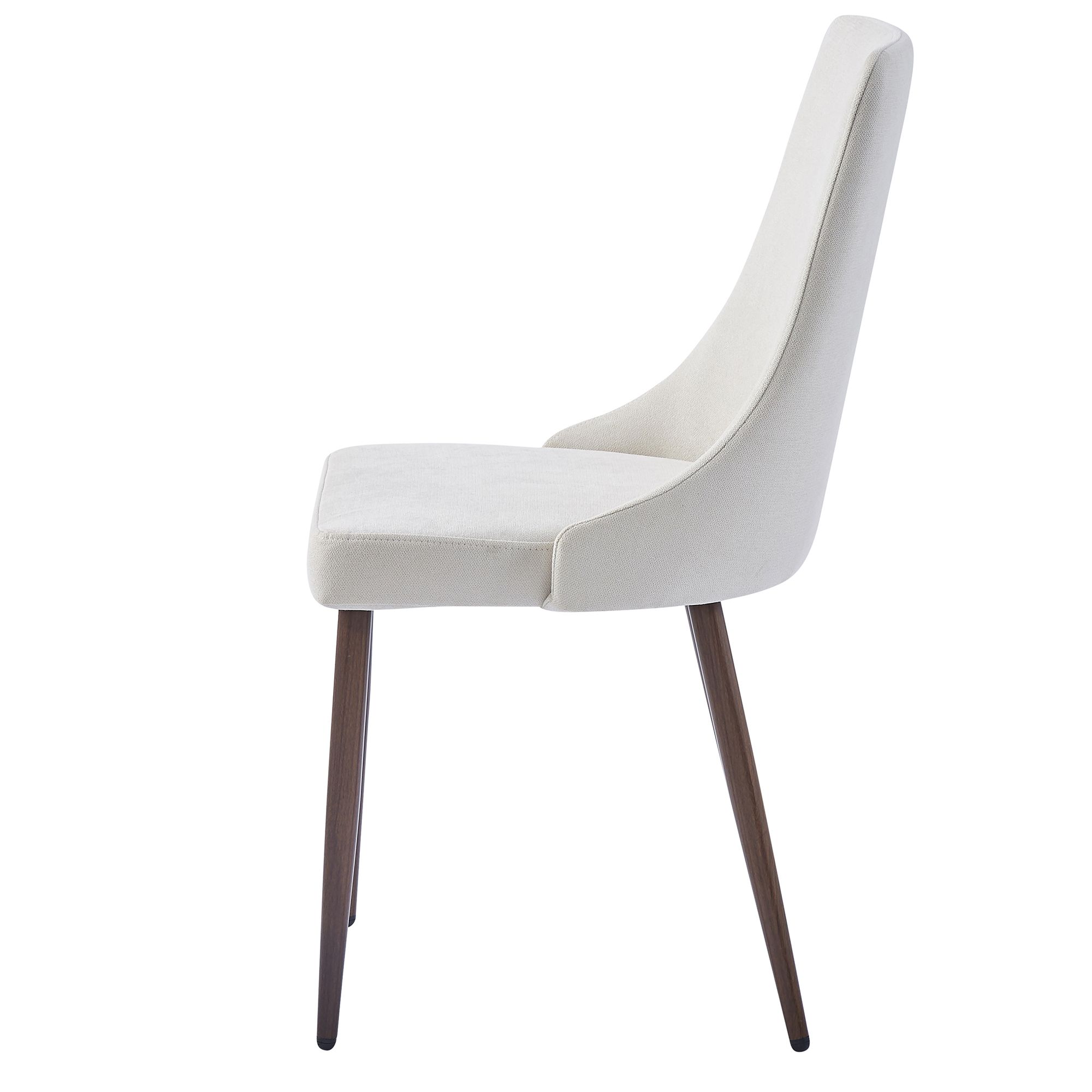 Cora Upholstered Side Chair - Beige Fabric/Walnut
