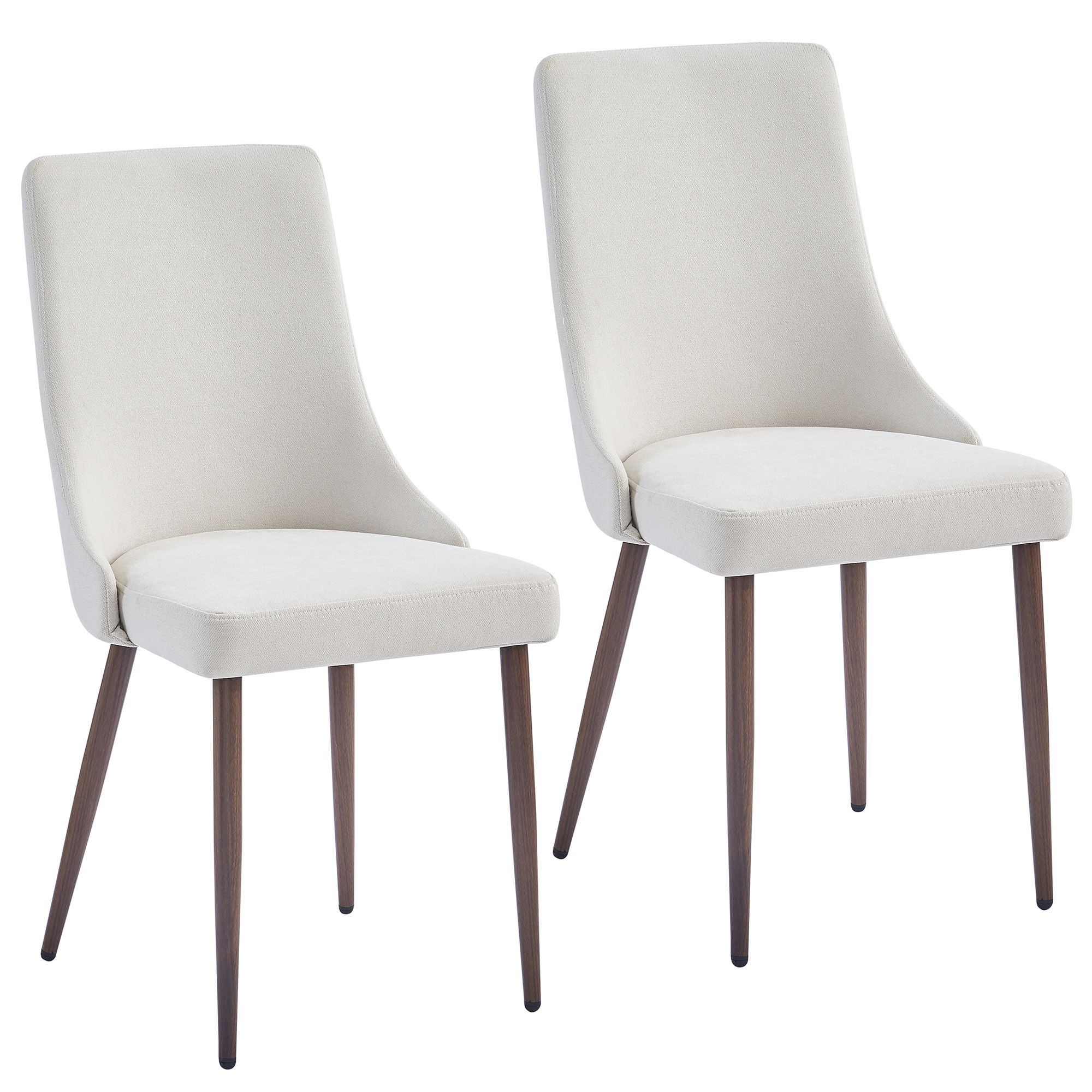 Cora Upholstered Side Chair - Beige Fabric/Walnut