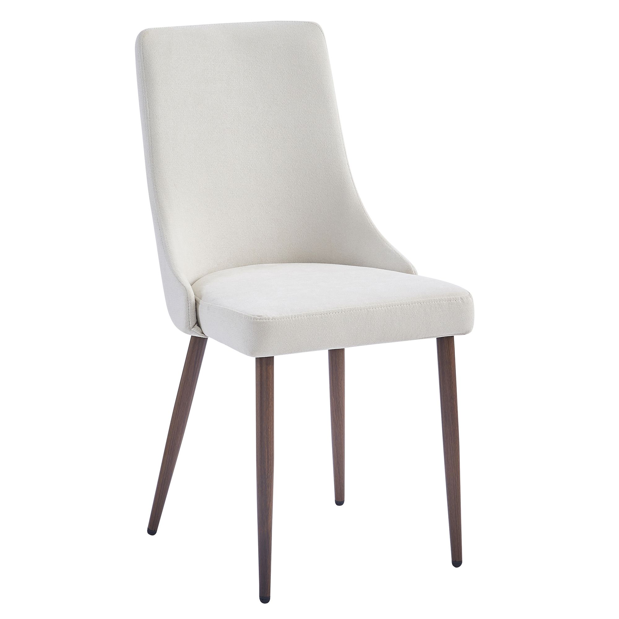 Cora Upholstered Side Chair - Beige Fabric/Walnut