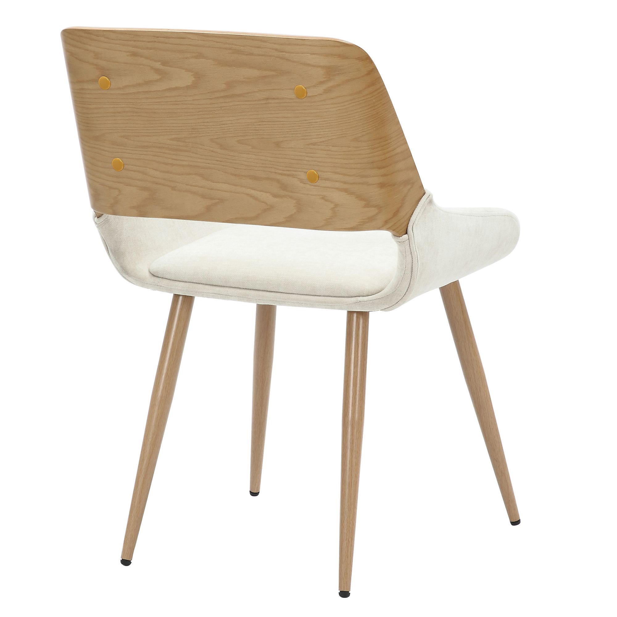 Hudson Upholstered Side Chair - Beige Fabric/Natural Finish
