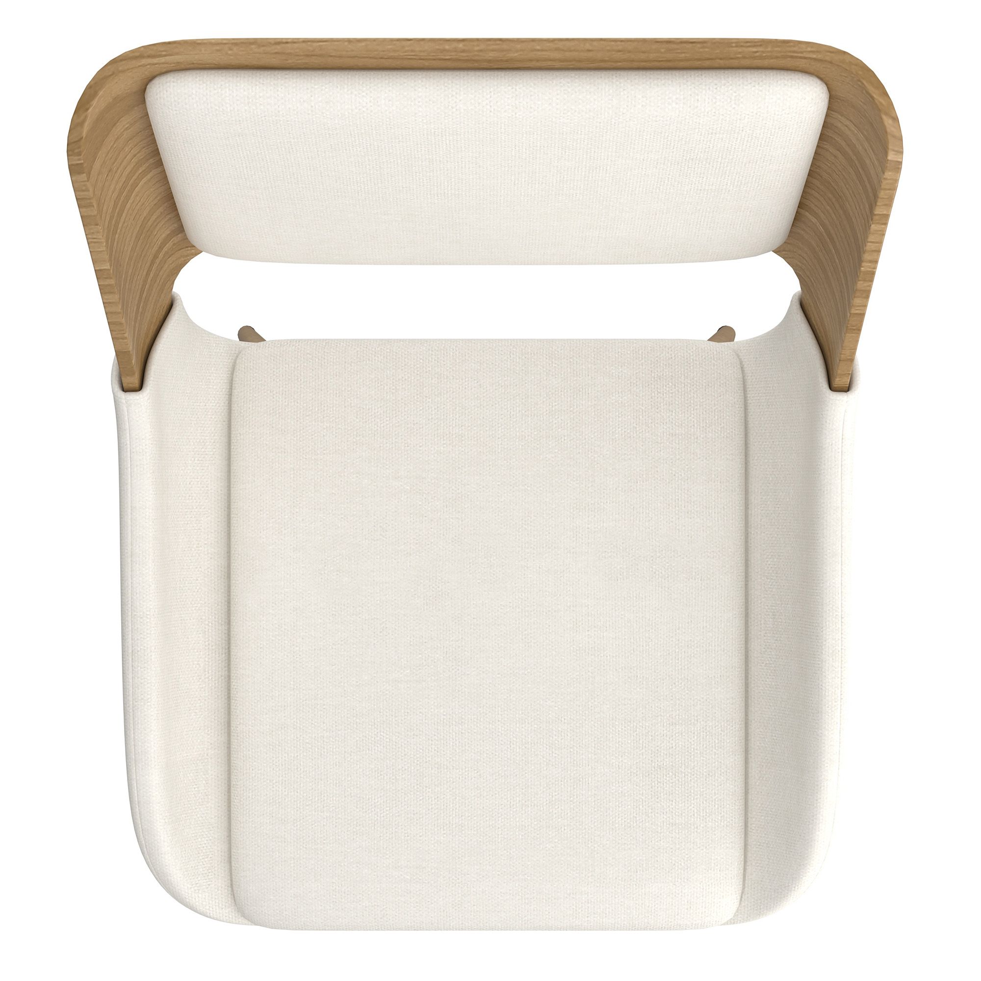 Hudson Upholstered Side Chair - Beige Fabric/Natural Finish