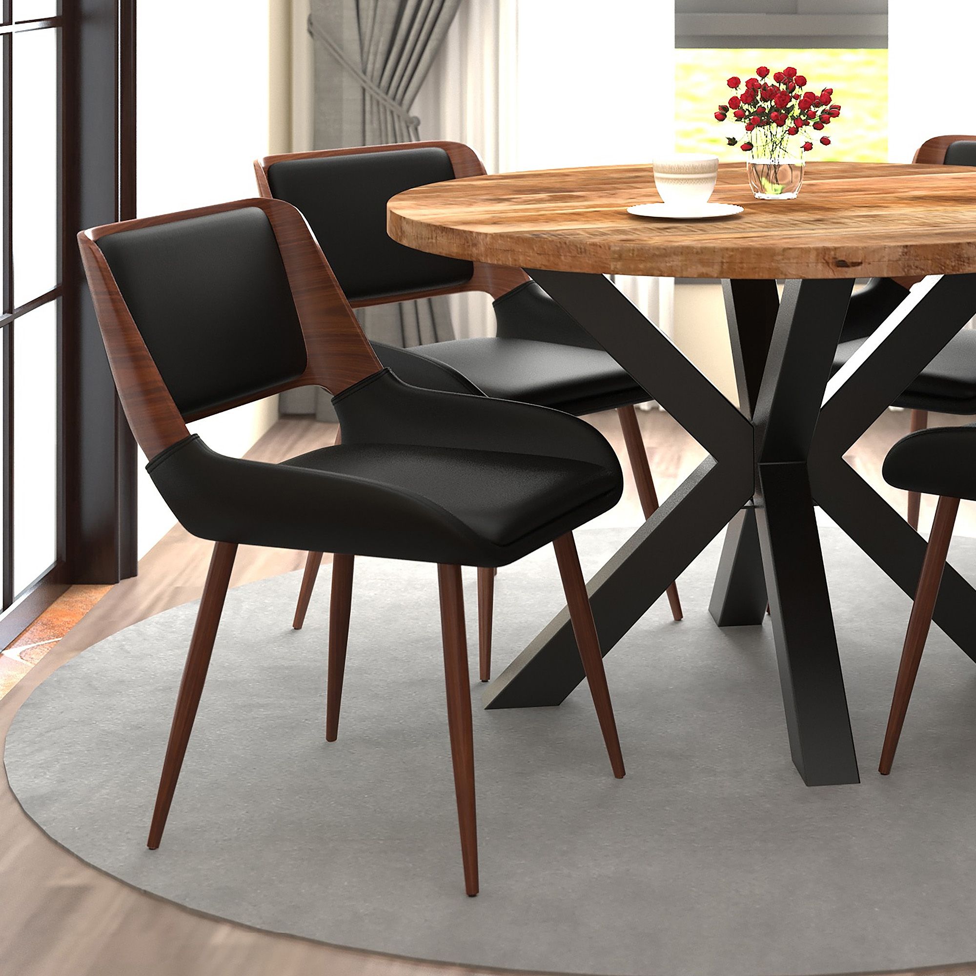 Hudson Upholstered Side Chair - /Walnut