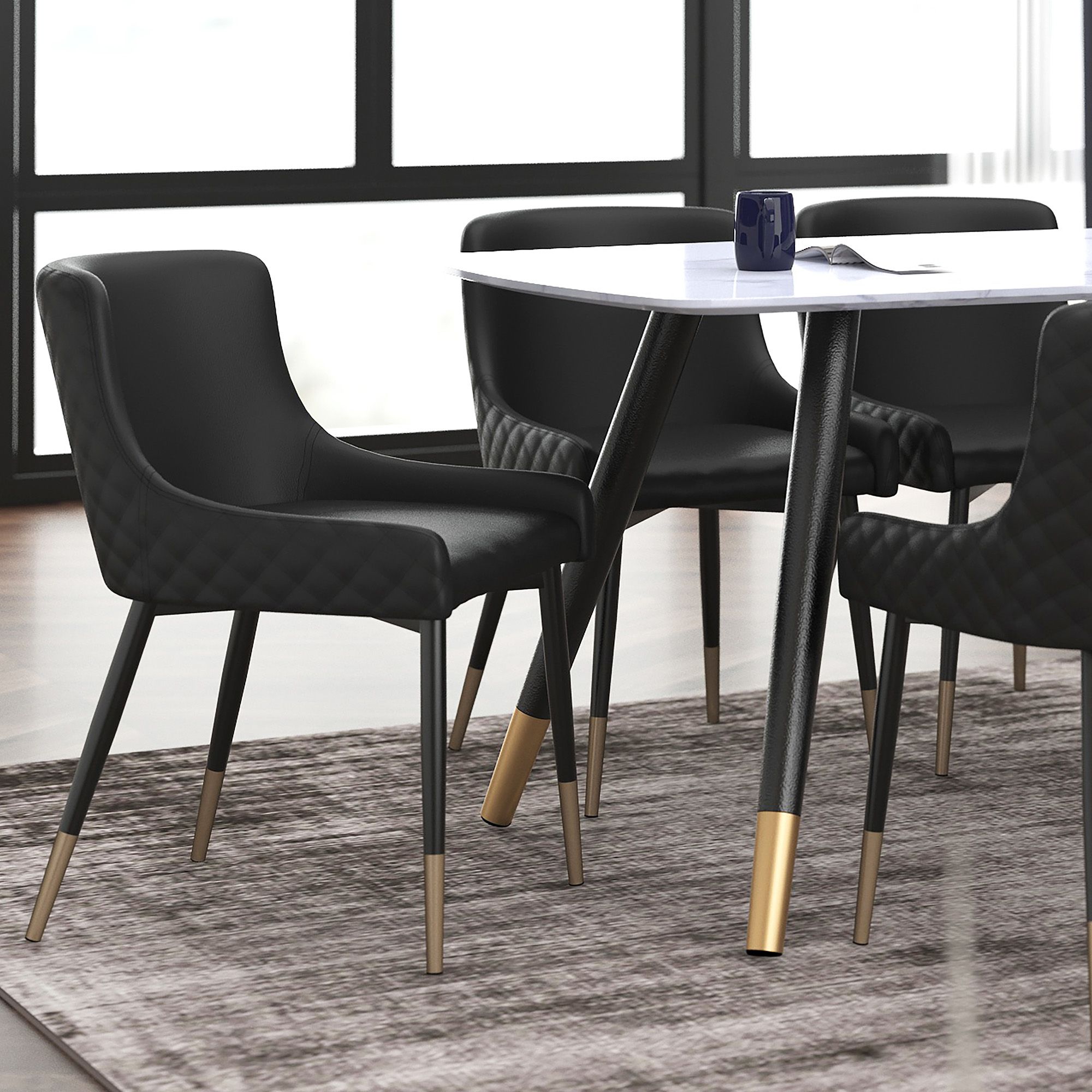 Xander Upholstered Side Chair - Black