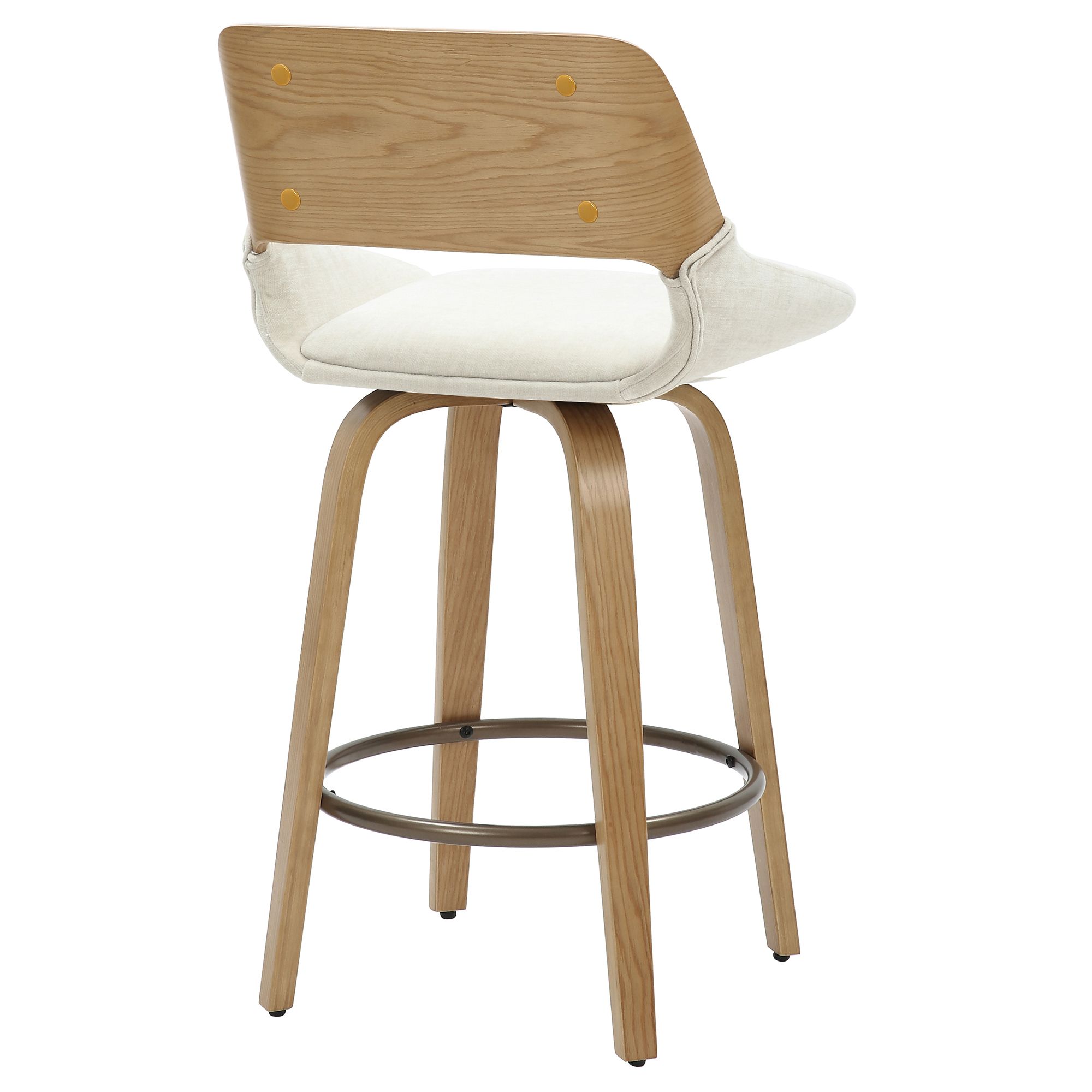 Hudson Counter Stool - Beige Fabric/Natural Finish