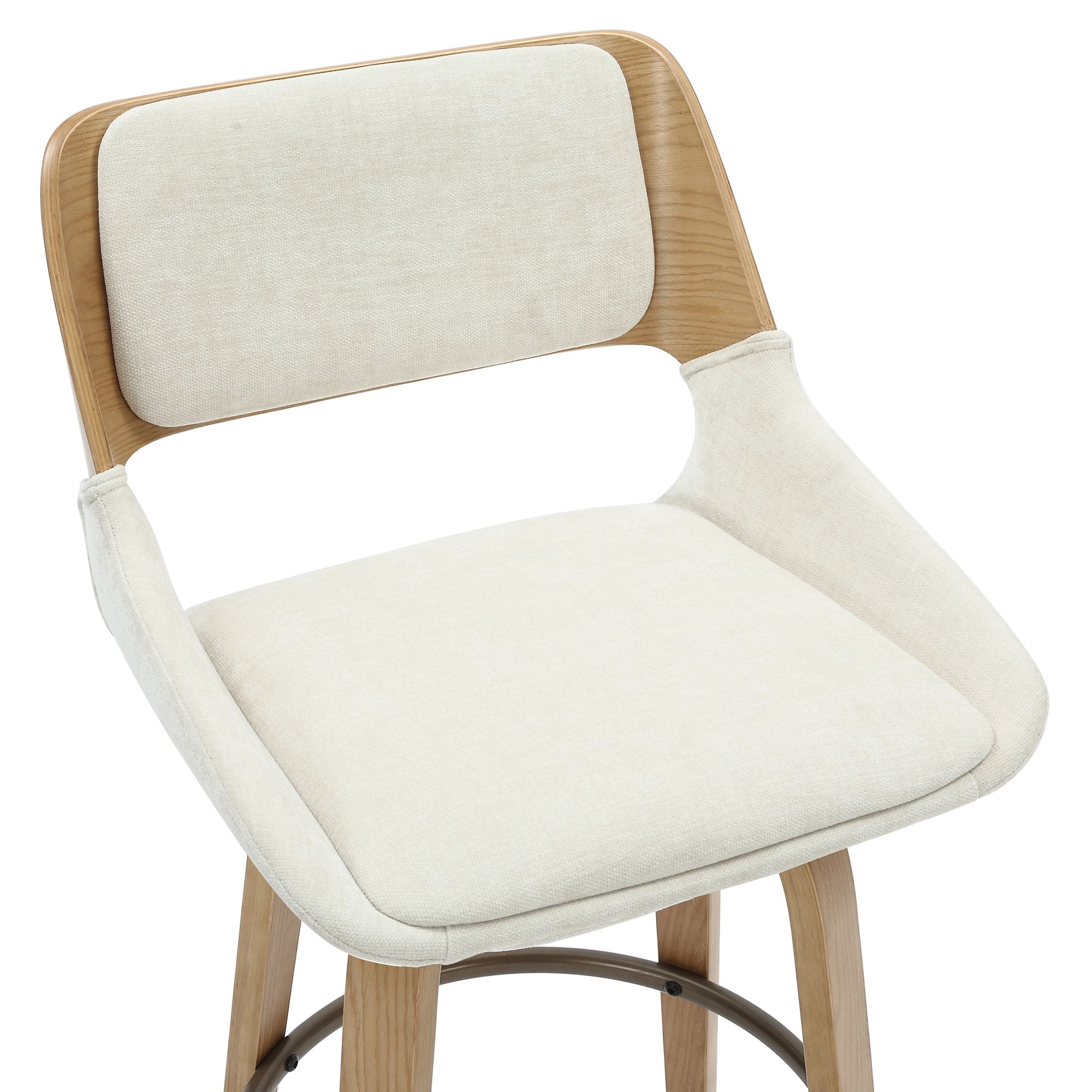 Hudson Counter Stool - Beige Fabric/Natural Finish