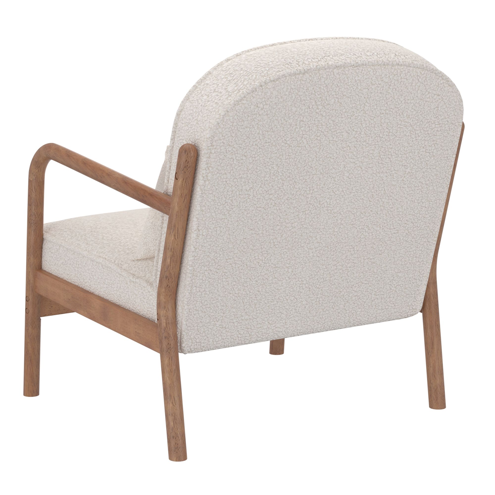 Farah Accent Chair - White Fabric/Walnut