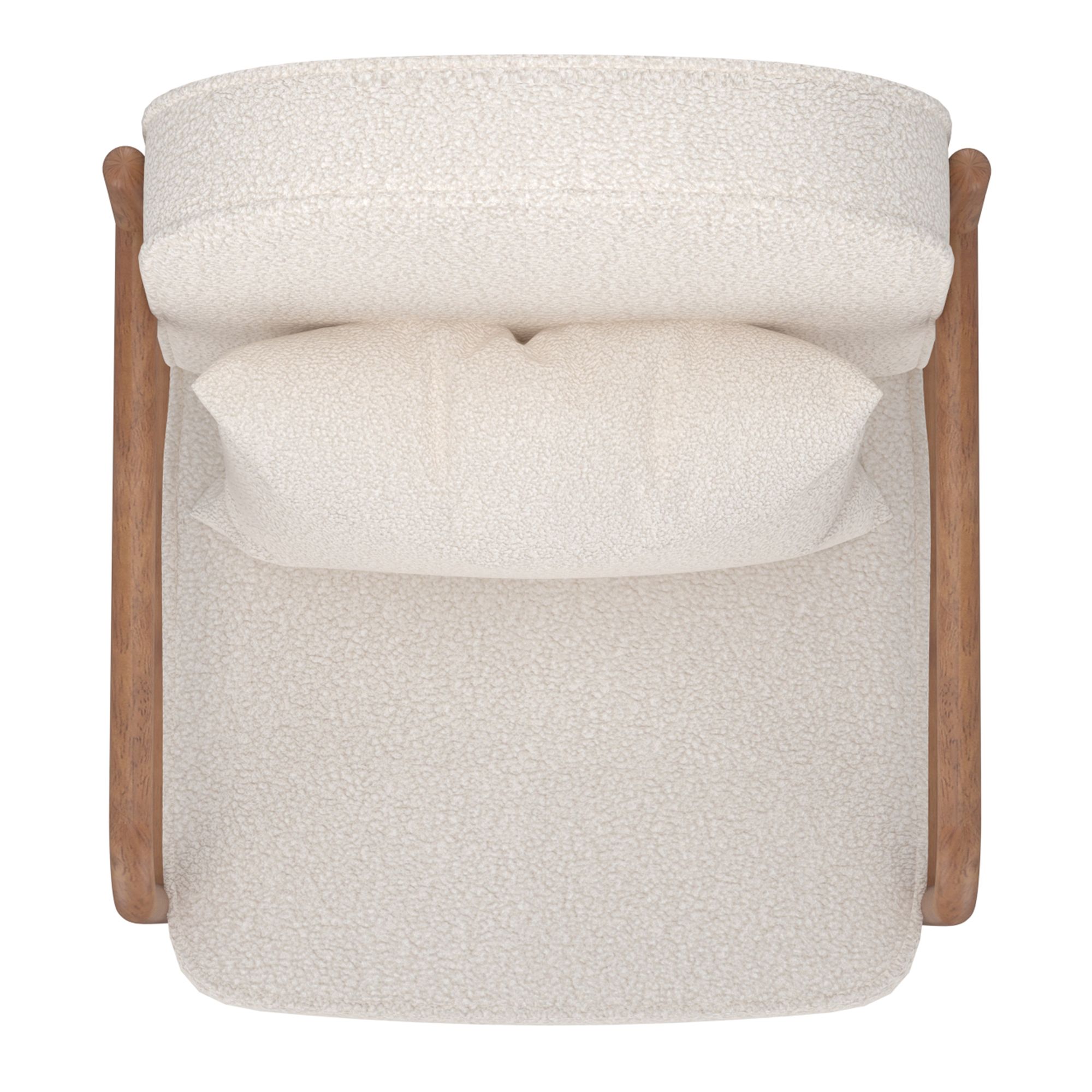 Farah Accent Chair - White Fabric/Walnut