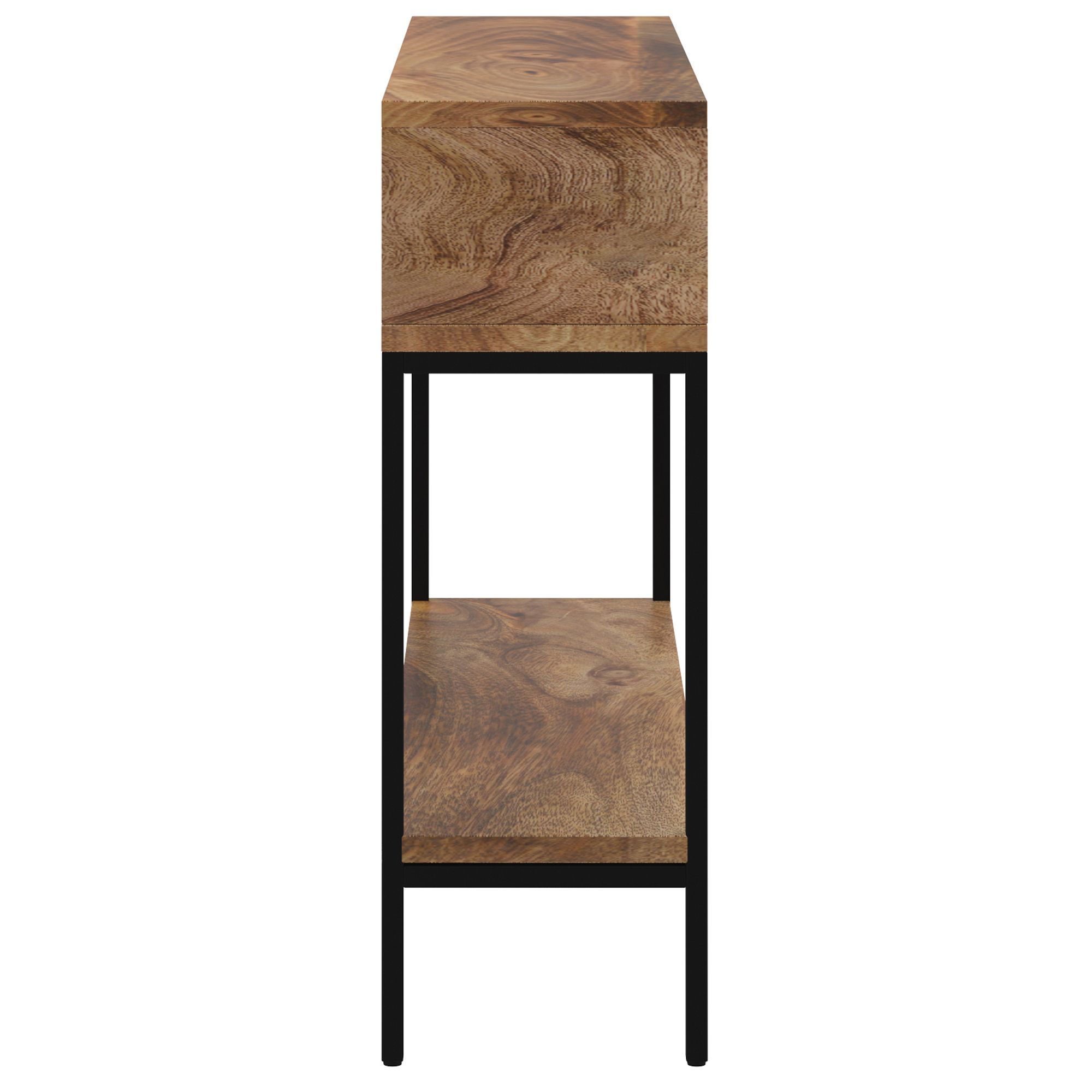 Ojas Console Table - Natural Burnt Finish/Black