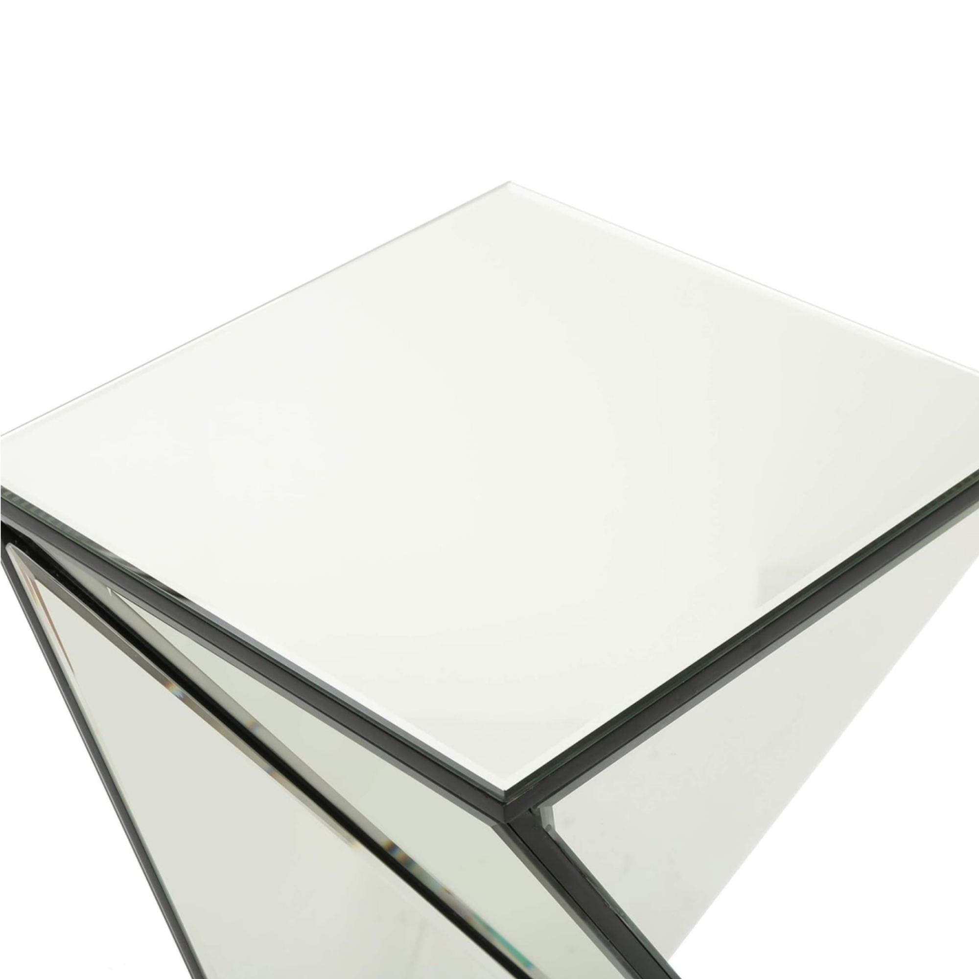 Table d’appoint moderne miroir géométrique