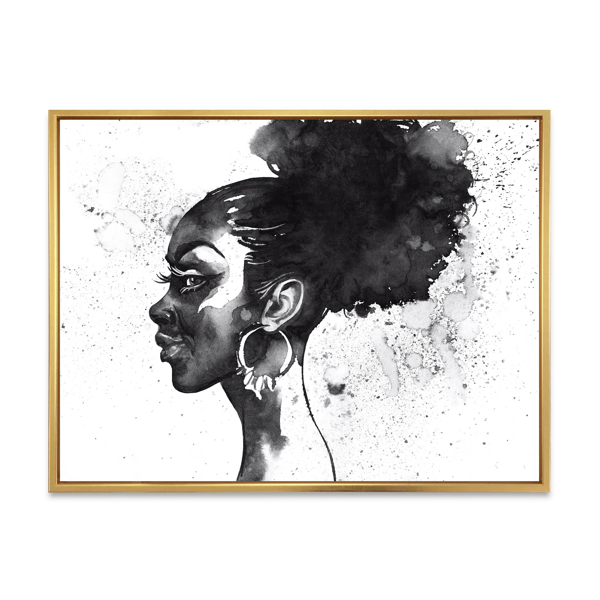 Toile « Monochrome Portrait of African American Woman I