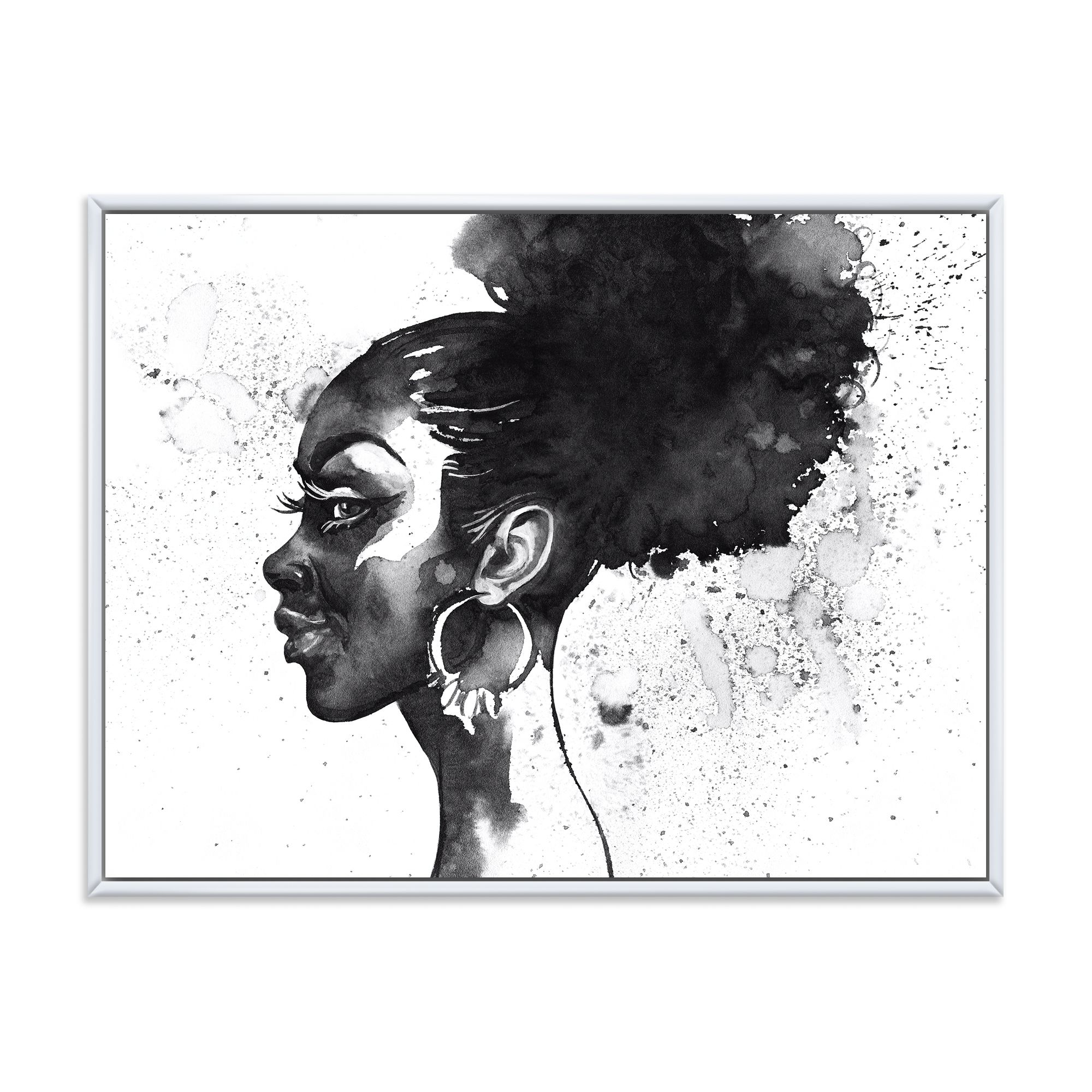 Toile « Monochrome Portrait of African American Woman I